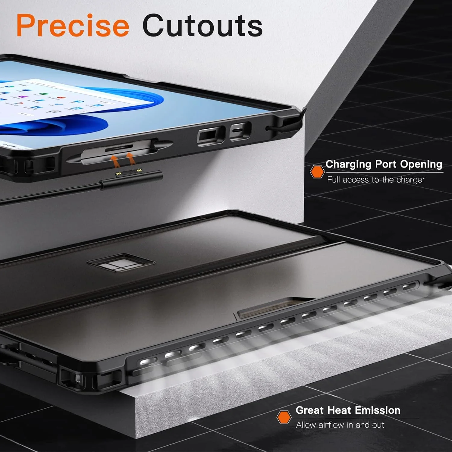 کیف محافظ MoKo برای مایکروسافت Surface Pro 7 Plus/Pro7/Pro 6/Pro 5/Pro 4/ LTE - کاور مقاوم و همه کاره با نگهدارنده قلم، پایه تاشو، سازگار با کیبورد Type Cover، مشکی مات کیف محافظ MoKo برای مایکروسافت Surface Pro 7 Plus/Pro7/Pro 6/Pro 5/Pro 4/ LTE - کاور مقاوم و همه کاره با نگهدارنده قلم، پایه تاشو، سازگار با کیبورد Type Cover، مشکی مات