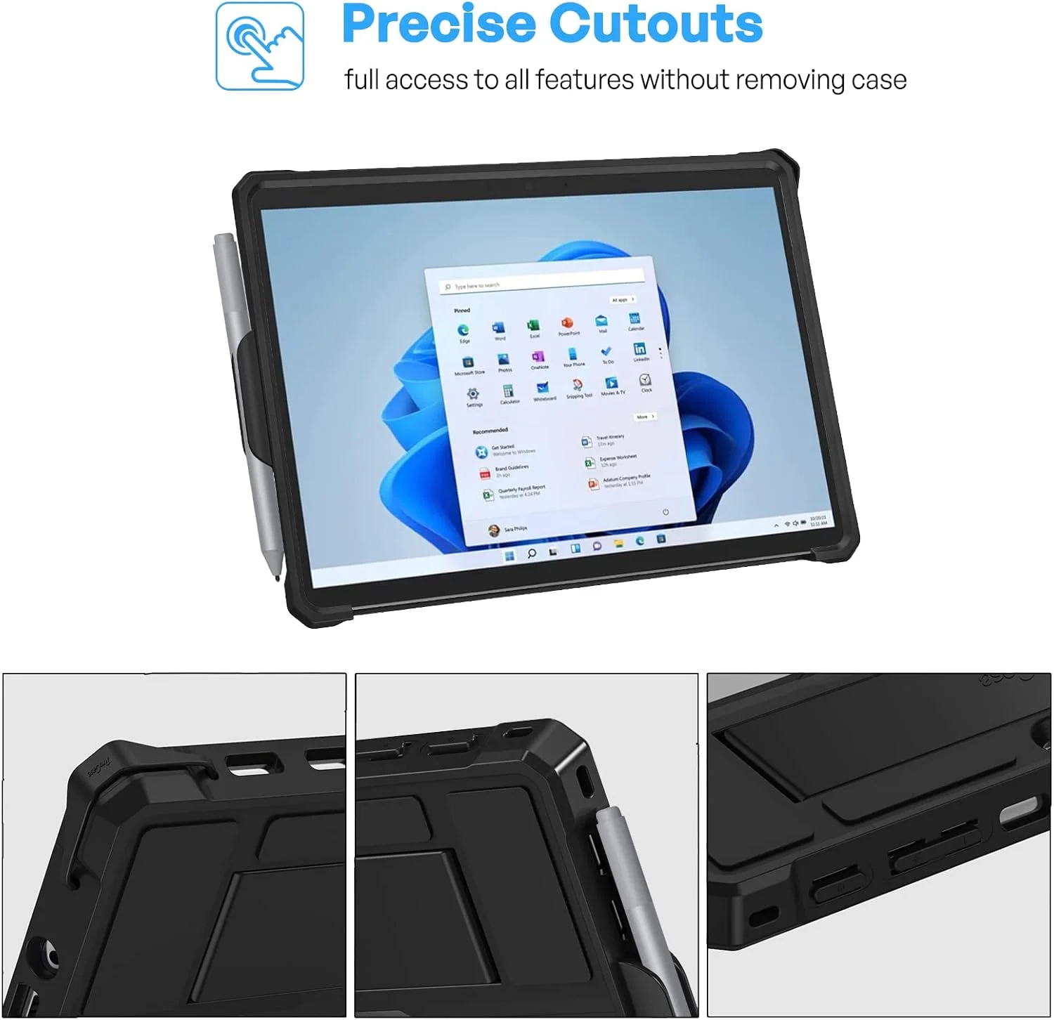 کیف ضد ضربه ProCase برای مایکروسافت Surface Go 3 2021 / Surface Go 2 2020 / Surface Go 2018، کاور محافظ ارتقا یافته با نگهدارنده قلم، سازگار با کیبورد Type Cover - مشکی کیف ضد ضربه ProCase برای مایکروسافت Surface Go 3 2021 / Surface Go 2 2020 / Surface Go 2018، کاور محافظ ارتقا یافته با نگهدارنده قلم، سازگار با کیبورد Type Cover - مشکی