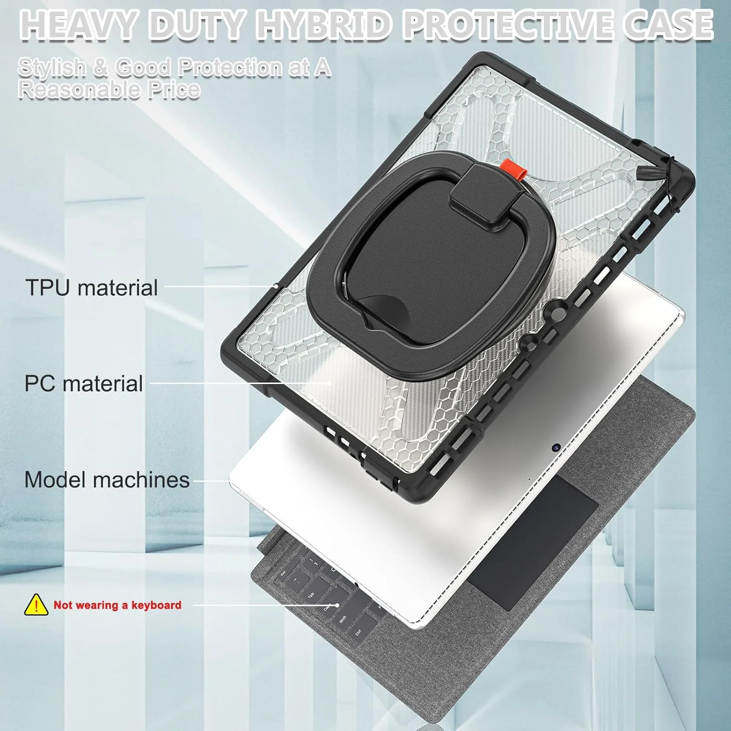 کاور محافظ SLLMYYX برای مایکروسافت سرفیس پرو 8 اینچ 13 (عرضه 2021)، کاور ضد ضربه چرخان 360 درجه با دسته، سازگار با کیبورد تایپ کاور (شفاف) کاور محافظ SLLMYYX برای مایکروسافت سرفیس پرو 8 اینچ 13 (عرضه 2021)، کاور ضد ضربه چرخان 360 درجه با دسته، سازگار با کیبورد تایپ کاور (شفاف)