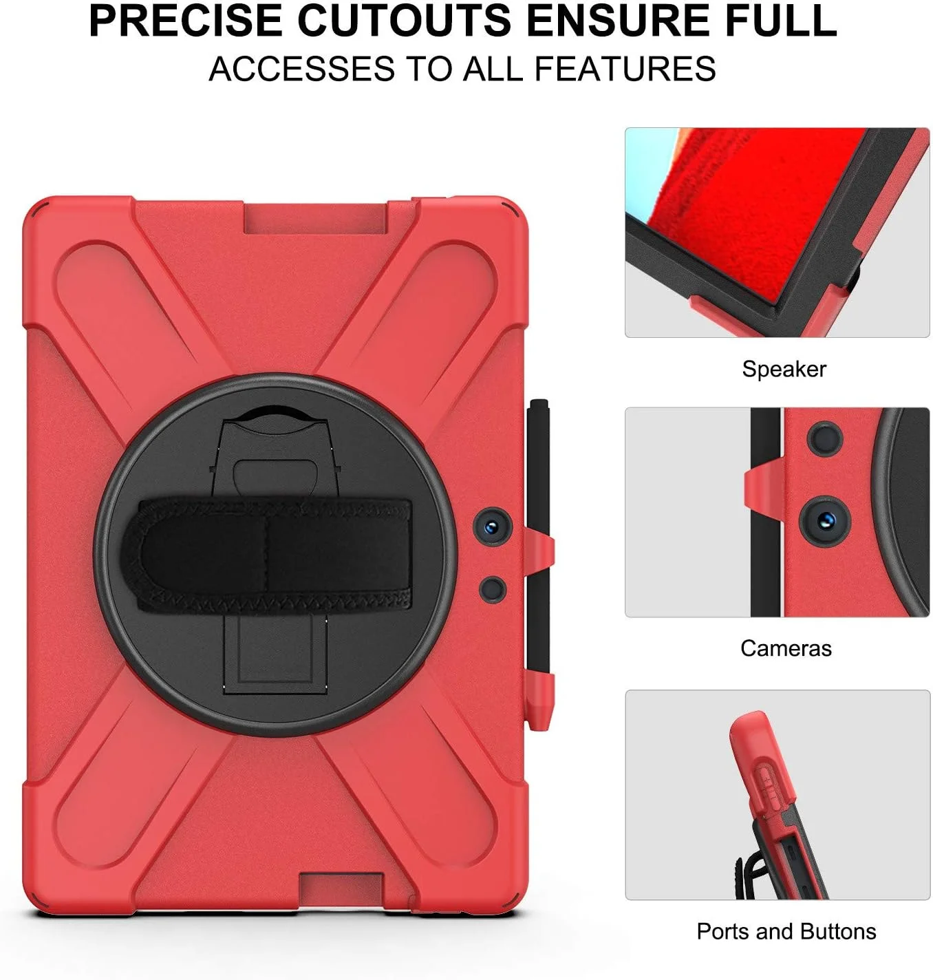 کیف محافظ SLLMYYX برای مایکروسافت Surface Pro X ۱۳ اینچی مدلهای ۲۰۲۱/۲۰۲۰/۲۰۱۹، با پایه چرخان ۳۶۰ درجه، ضد ضربه و مقاوم به همراه بند شانه، قرمز کیف محافظ SLLMYYX برای مایکروسافت Surface Pro X ۱۳ اینچی مدلهای ۲۰۲۱/۲۰۲۰/۲۰۱۹، با پایه چرخان ۳۶۰ درجه، ضد ضربه و مقاوم به همراه بند شانه، قرمز