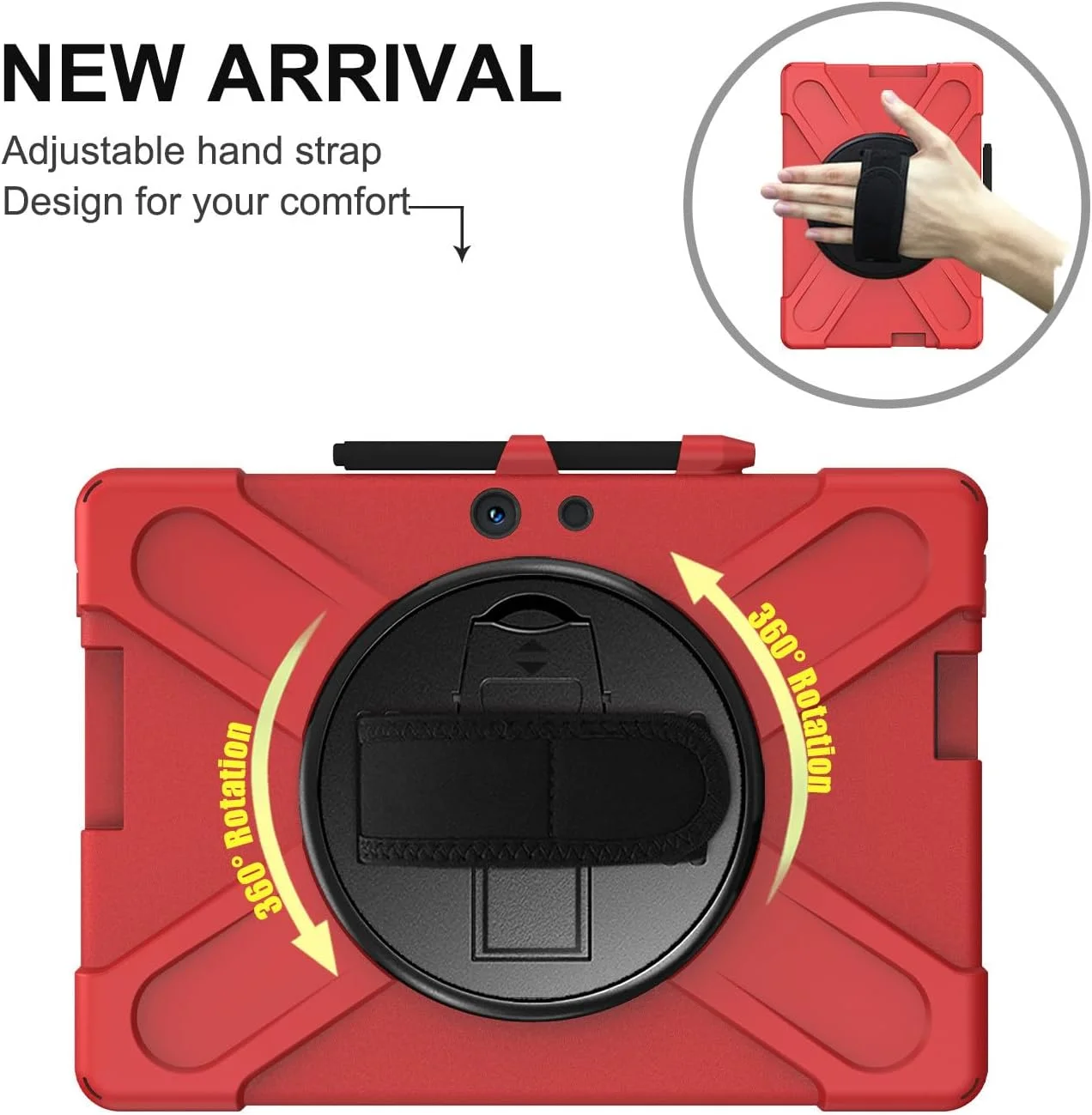 کیف محافظ SLLMYYX برای مایکروسافت Surface Pro X ۱۳ اینچی مدلهای ۲۰۲۱/۲۰۲۰/۲۰۱۹، با پایه چرخان ۳۶۰ درجه، ضد ضربه و مقاوم به همراه بند شانه، قرمز کیف محافظ SLLMYYX برای مایکروسافت Surface Pro X ۱۳ اینچی مدلهای ۲۰۲۱/۲۰۲۰/۲۰۱۹، با پایه چرخان ۳۶۰ درجه، ضد ضربه و مقاوم به همراه بند شانه، قرمز