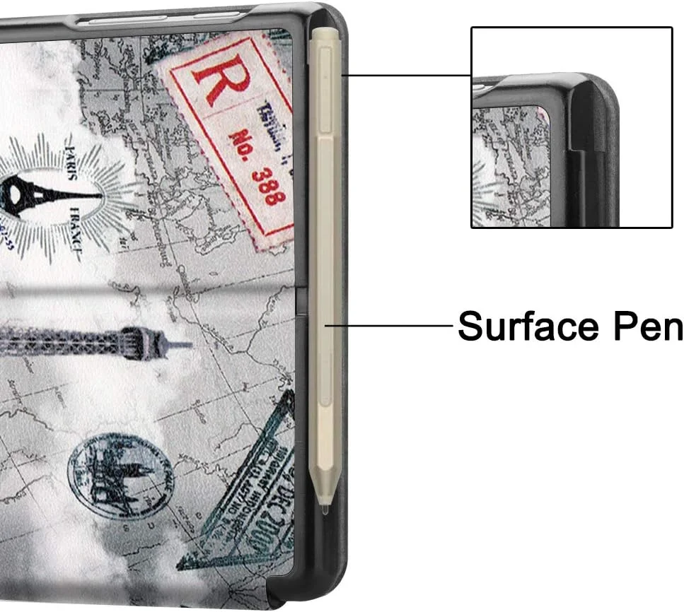 کیف سرفیس گو با جای قلم سرفیس، کیف چرمی سبک و باریک EpicGadget با طرح برج ایفل برای مایکروسافت سرفیس گو 2018 کیف سرفیس گو با جای قلم سرفیس، کیف چرمی سبک و باریک EpicGadget با طرح برج ایفل برای مایکروسافت سرفیس گو 2018