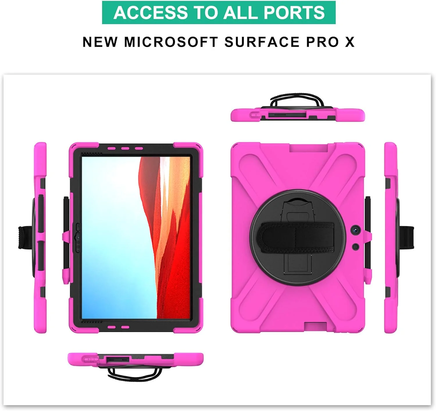 کیف ZXHYliang برای Microsoft Surface Pro X 13 اینچ 2021/2020/2019: دارای جای قلم، کاور هیبریدی قابل حمل و ضد ضربه، دسته قلاب و حلقه چرخان، بند شانه. (قرمز گل رز) کیف ZXHYliang برای Microsoft Surface Pro X 13 اینچ 2021/2020/2019: دارای جای قلم، کاور هیبریدی قابل حمل و ضد ضربه، دسته قلاب و حلقه چرخان، بند شانه. (قرمز گل رز)