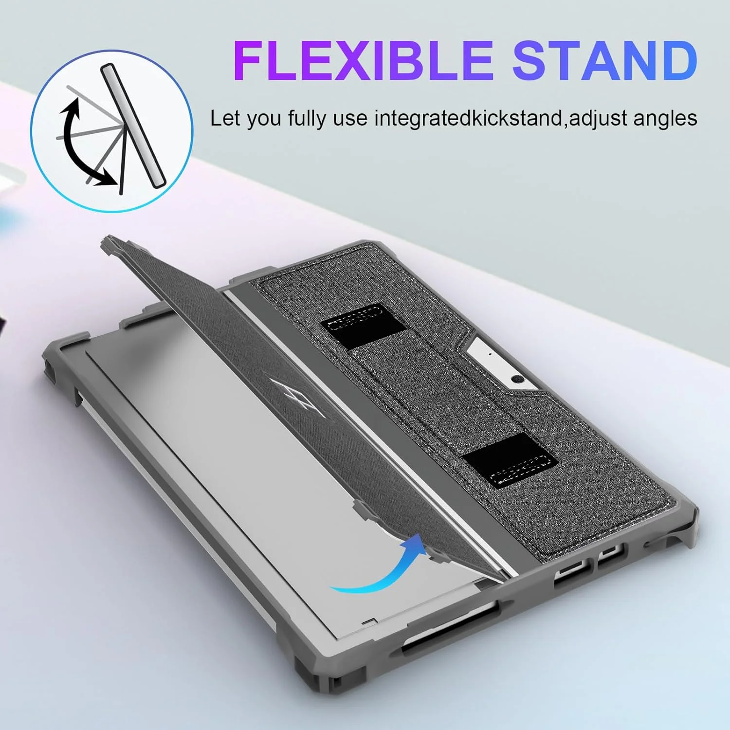 کیف محافظ SSS·GRGB مناسب برای تبلت 12.3 اینچی Microsoft Surface Pro 7+/Pro 7/Pro 6/Pro 5/Pro 4/Pro LTE، کاور محافظ مقاوم، دارای جای قلم و بند دستی، سازگار با کیبورد Type Cover کیف محافظ SSS·GRGB مناسب برای تبلت 12.3 اینچی Microsoft Surface Pro 7+/Pro 7/Pro 6/Pro 5/Pro 4/Pro LTE، کاور محافظ مقاوم، دارای جای قلم و بند دستی، سازگار با کیبورد Type Cover