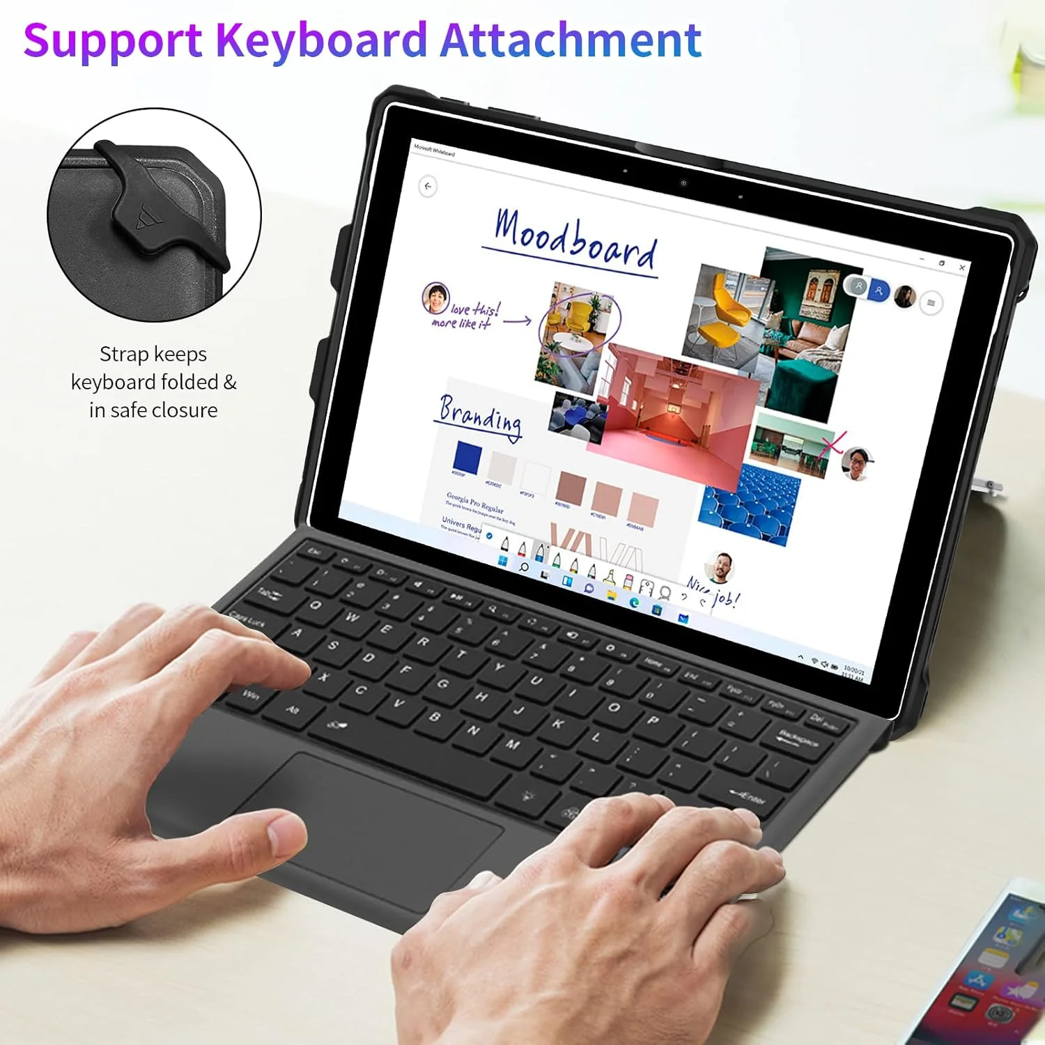 کیف محافظ SSS·GRGB مناسب برای تبلت 12.3 اینچی Microsoft Surface Pro 7+/Pro 7/Pro 6/Pro 5/Pro 4/Pro LTE، کاور محافظ مقاوم، دارای جای قلم و بند دستی، سازگار با کیبورد Type Cover کیف محافظ SSS·GRGB مناسب برای تبلت 12.3 اینچی Microsoft Surface Pro 7+/Pro 7/Pro 6/Pro 5/Pro 4/Pro LTE، کاور محافظ مقاوم، دارای جای قلم و بند دستی، سازگار با کیبورد Type Cover