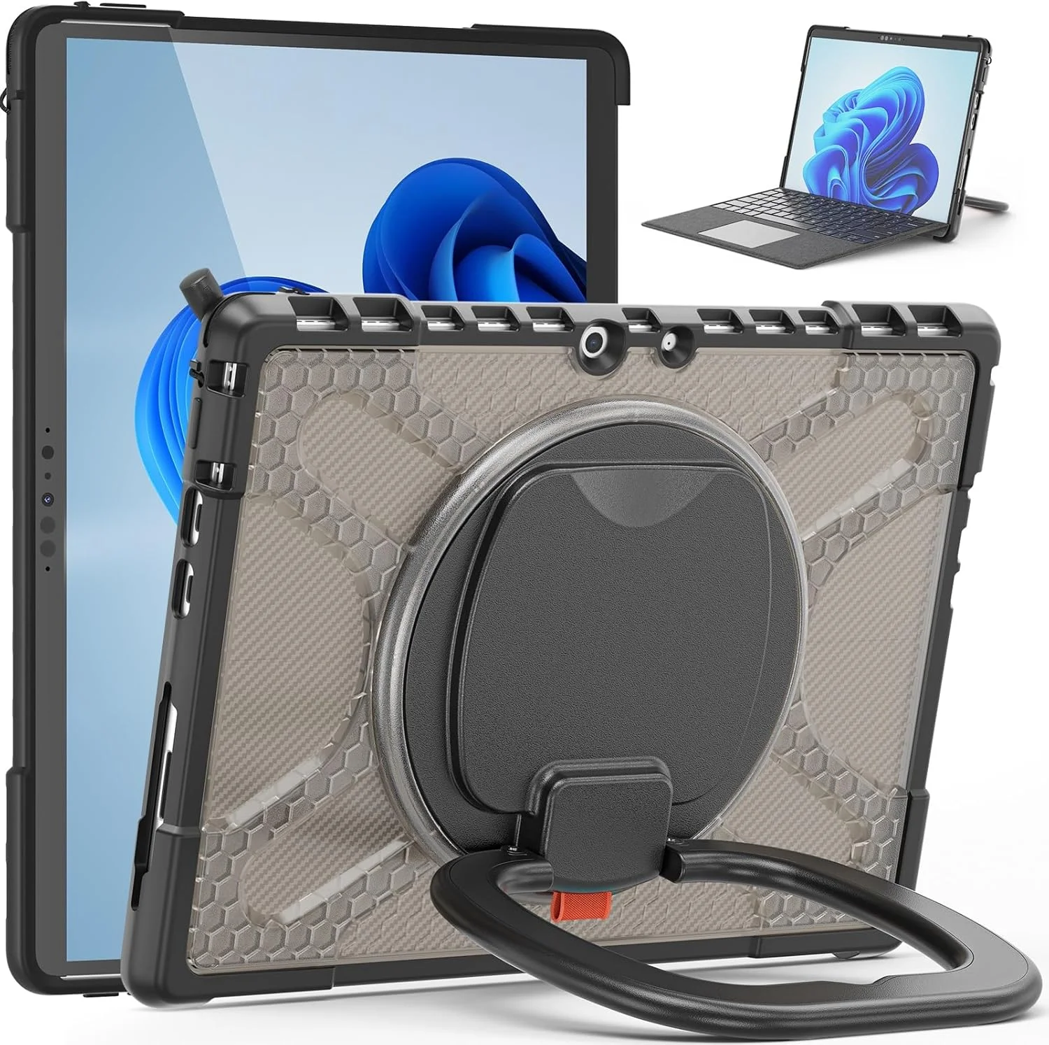 Tablet Protection Compatible with Microsoft Surface Pro 8 13 inch Rotating Stand Case Compatible with Keyboard Type Cover with Stand, Shock and Impact Resistant Protective Case Tablet Protection Compatible with Microsoft Surface Pro 8 13 inch Rotating Stand Case Compatible with Keyboard Type Cover with Stand, Shock and Impact Resistant Protective Case