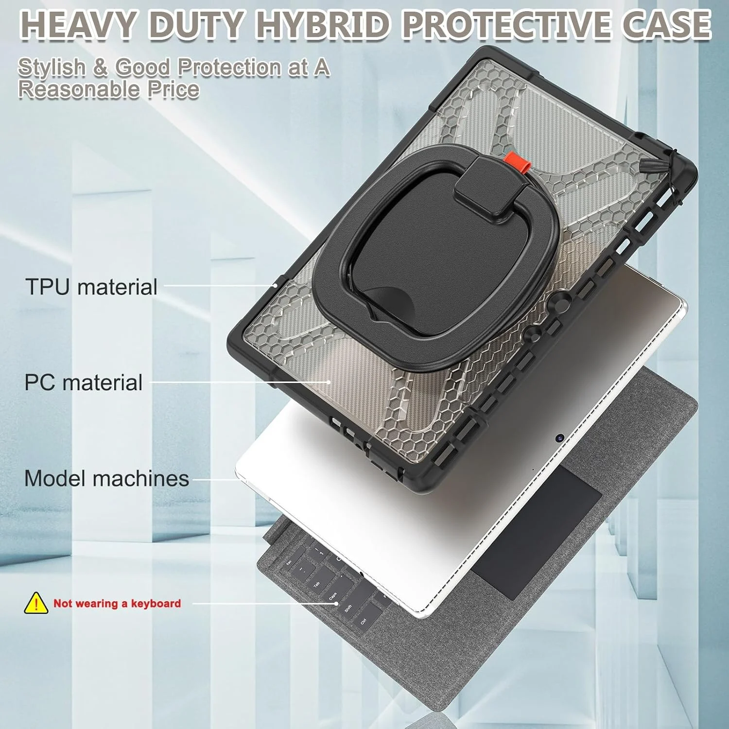 Tablet Protection Compatible with Microsoft Surface Pro 8 13 inch Rotating Stand Case Compatible with Keyboard Type Cover with Stand, Shock and Impact Resistant Protective Case Tablet Protection Compatible with Microsoft Surface Pro 8 13 inch Rotating Stand Case Compatible with Keyboard Type Cover with Stand, Shock and Impact Resistant Protective Case