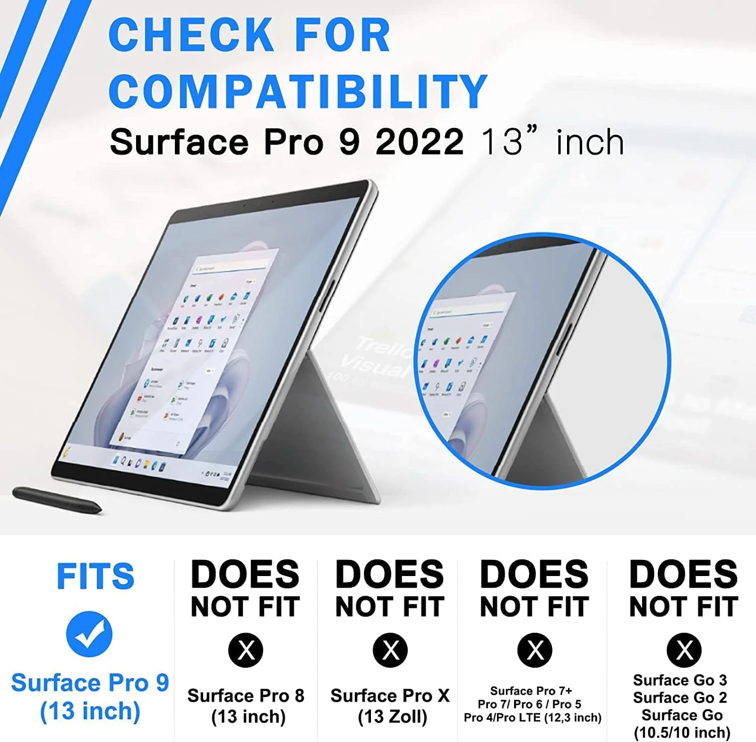 Robust Protective Case for Microsoft Surface Pro 9 13 Inch 2022 Case with Rotating Stand, Portable Hybrid Shockproof Armor Cover with 360° Rotating Hand Strap, Compatible with Type Cover Keyboard Robust Protective Case for Microsoft Surface Pro 9 13 Inch 2022 Case with Rotating Stand, Portable Hybrid Shockproof Armor Cover with 360° Rotating Hand Strap, Compatible with Type Cover Keyboard