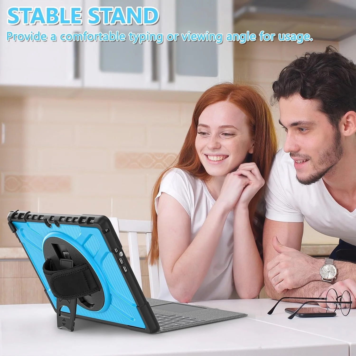 کیف محافظ تبلت سازگار با مایکروسافت Surface Pro 8 (نسخه 2021) 13 اینچی با پایه 360 درجه سازگار با صفحه کلید Type Cover، کیف محافظ مقاوم در برابر ضربه تبلت کیف محافظ تبلت سازگار با مایکروسافت Surface Pro 8 (نسخه 2021) 13 اینچی با پایه 360 درجه سازگار با صفحه کلید Type Cover، کیف محافظ مقاوم در برابر ضربه تبلت