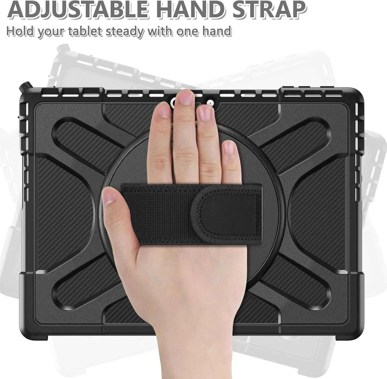 Robust Protective Case for Microsoft Surface Pro 9 13 Inch 2022 Case with Rotating Stand, Portable Hybrid Shockproof Armor Cover with 360° Rotating Hand Strap, Compatible with Type Cover Keyboard Robust Protective Case for Microsoft Surface Pro 9 13 Inch 2022 Case with Rotating Stand, Portable Hybrid Shockproof Armor Cover with 360° Rotating Hand Strap, Compatible with Type Cover Keyboard