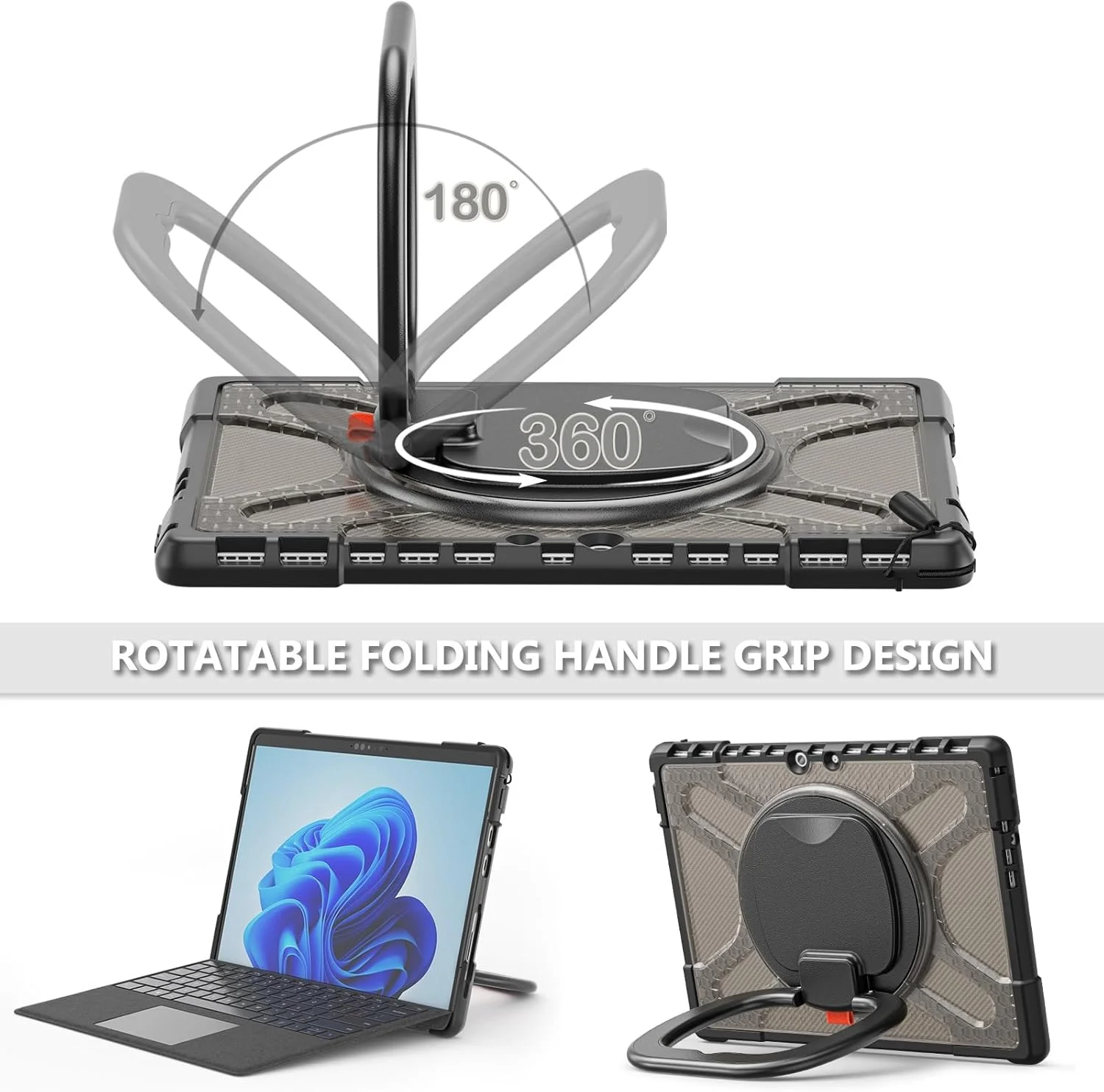 Tablet Protection Compatible with Microsoft Surface Pro 8 13 inch Rotating Stand Case Compatible with Keyboard Type Cover with Stand, Shock and Impact Resistant Protective Case Tablet Protection Compatible with Microsoft Surface Pro 8 13 inch Rotating Stand Case Compatible with Keyboard Type Cover with Stand, Shock and Impact Resistant Protective Case