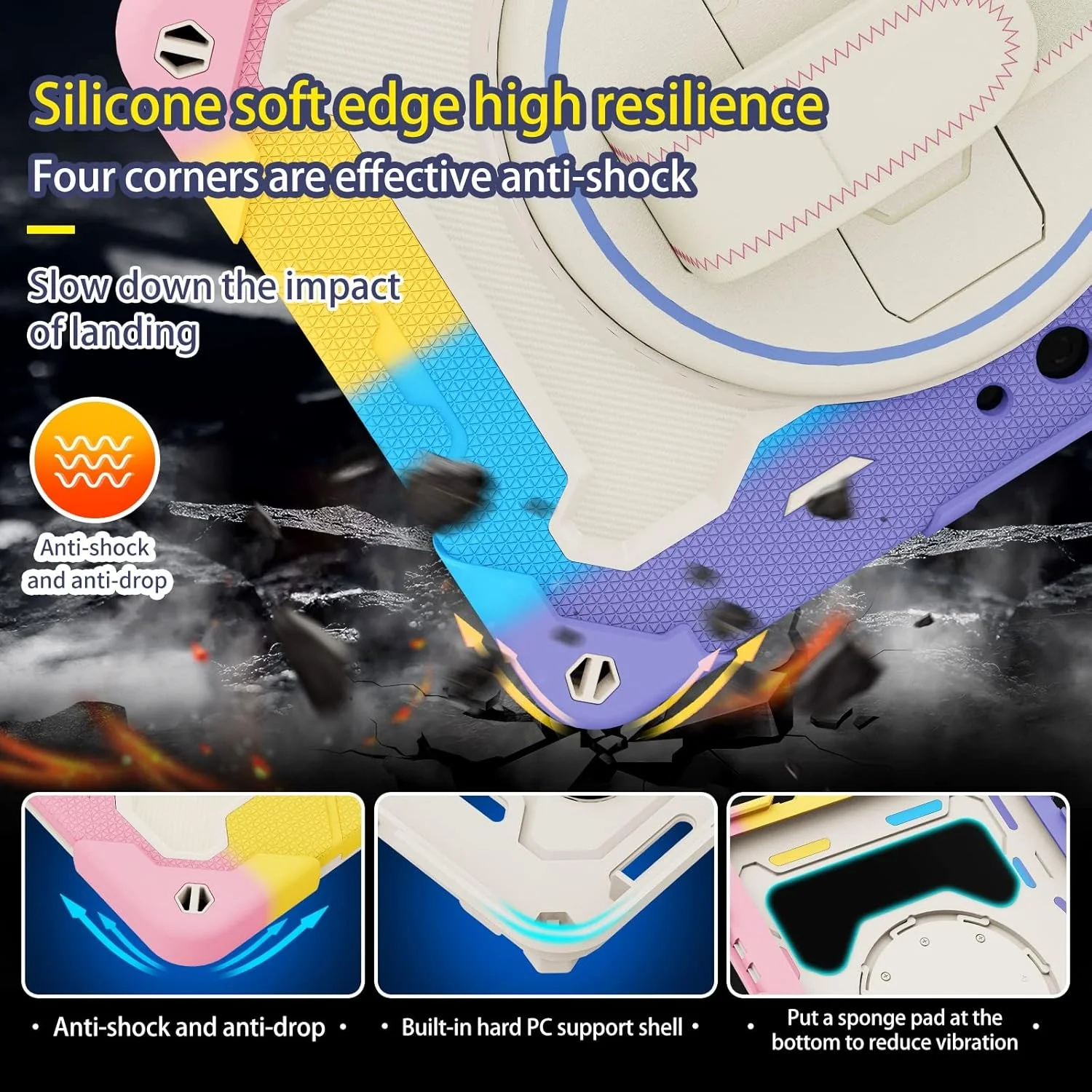 کیف محافظ تبلت کودکانه سازگار با مایکروسافت Surface Go 1/2/3 (10 اینچ)، براکت الاستیک چند زاویه ای + بند دستی چرخان 360 درجه، پوسته مقاوم در برابر شکستگی سه در یک، ضد ضربه، دارای بند شانه کیف محافظ تبلت کودکانه سازگار با مایکروسافت Surface Go 1/2/3 (10 اینچ)، براکت الاستیک چند زاویه ای + بند دستی چرخان 360 درجه، پوسته مقاوم در برابر شکستگی سه در یک، ضد ضربه، دارای بند شانه