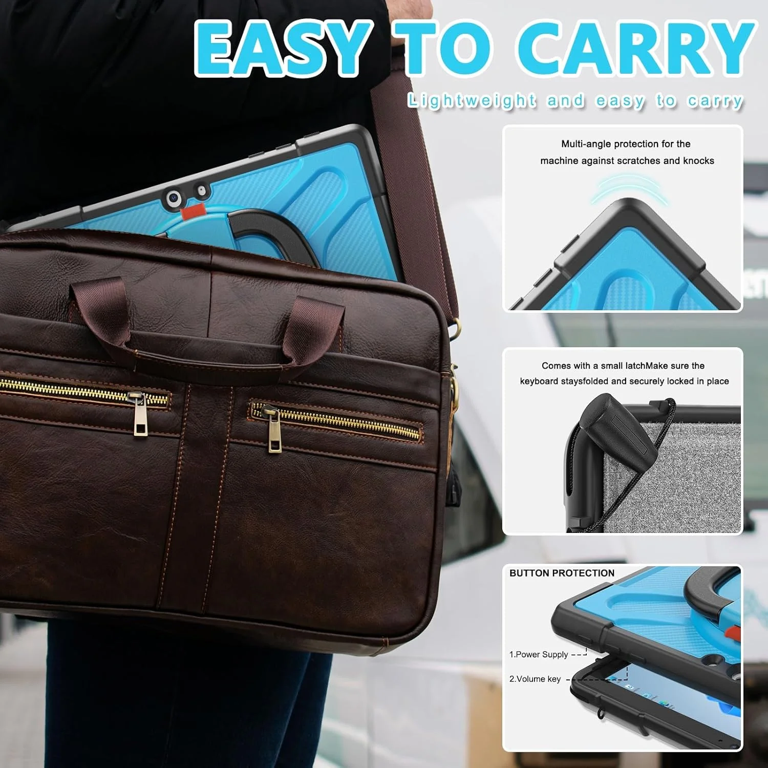 Tablet Protection Compatible with Microsoft Surface Go 4/Surface Go 3/Surface Go 2/Surface Go 1 Case 10.5 inch Compatible with Keyboard Type Cover with Stand, Protective Case Resistant to Tablet Protection Compatible with Microsoft Surface Go 4/Surface Go 3/Surface Go 2/Surface Go 1 Case 10.5 inch Compatible with Keyboard Type Cover with Stand, Protective Case Resistant to