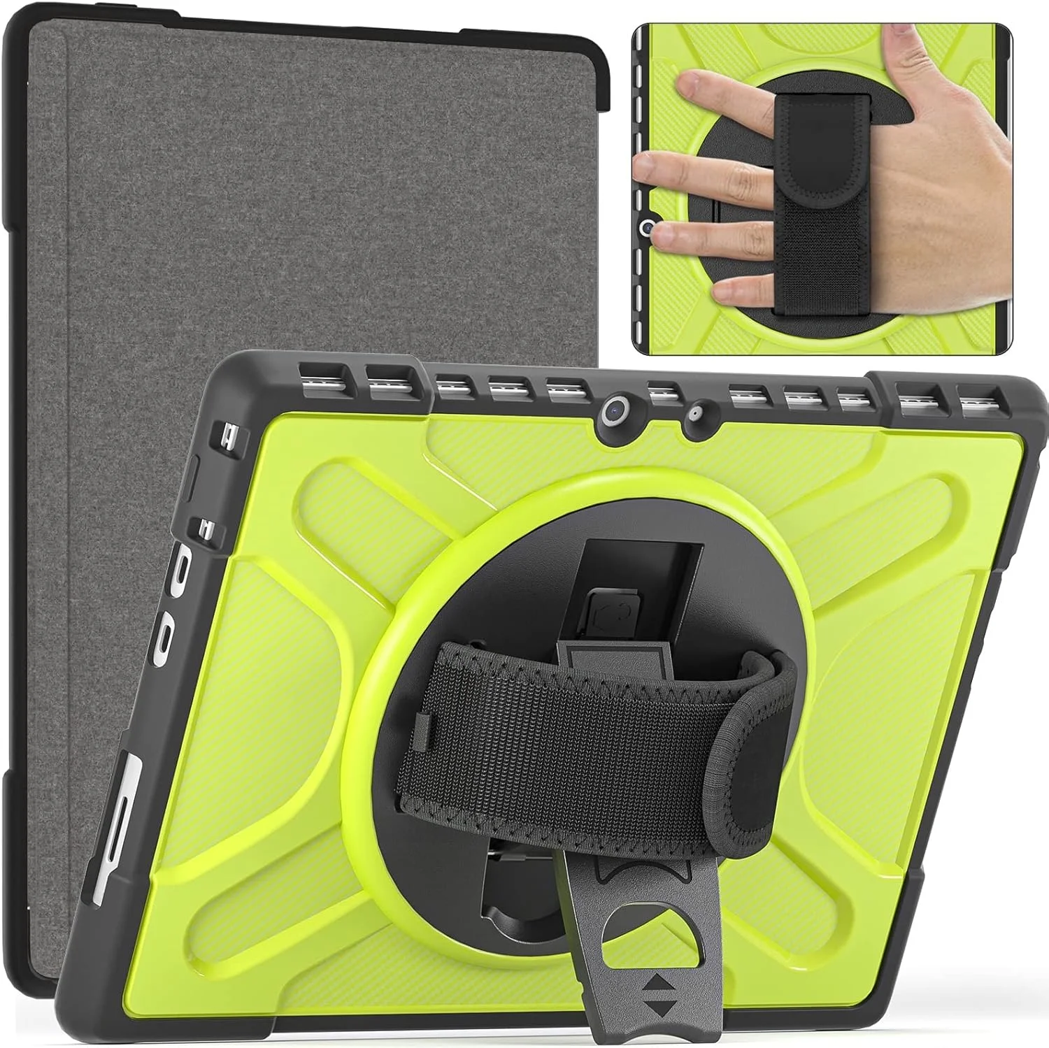 محافظ تبلت، ضد ضربه، با پایه 360 درجه، قاب محافظ مقاوم سازگار با مایکروسافت سرفیس پرو 8، سازگار با کیبورد تایپ کاور، قاب تبلت سازگار با تبلت سرفیس پرو 8