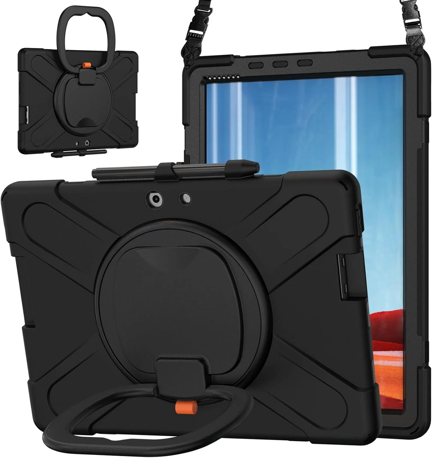 کیف محافظ SLLMYYX برای مایکروسافت سرفیس پرو X ۱۳ اینچی مدلهای ۲۰۲۱/۲۰۲۰/۲۰۱۹، با قابلیت چرخش ۳۶۰ درجه، دستگیره، پایه و بند شانهای ضد ضربه، رنگ مشکی کیف محافظ SLLMYYX برای مایکروسافت سرفیس پرو X ۱۳ اینچی مدلهای ۲۰۲۱/۲۰۲۰/۲۰۱۹، با قابلیت چرخش ۳۶۰ درجه، دستگیره، پایه و بند شانهای ضد ضربه، رنگ مشکی