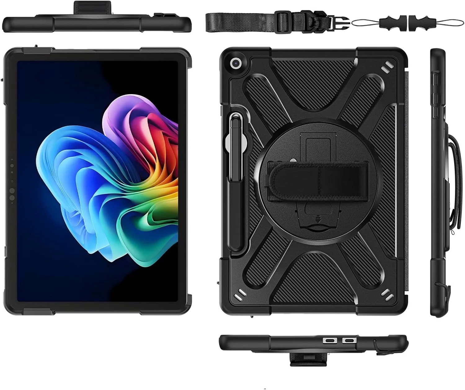 AMZER Case for Microsoft Surface Pro 12 Inch (2025), Heavy Rugged Shockproof Drop Protection Case with 360 Rotating Stand & Hand Strap & Shoulder Strap AMZER Case for Microsoft Surface Pro 12 Inch (2025), Heavy Rugged Shockproof Drop Protection Case with 360 Rotating Stand & Hand Strap & Shoulder Strap