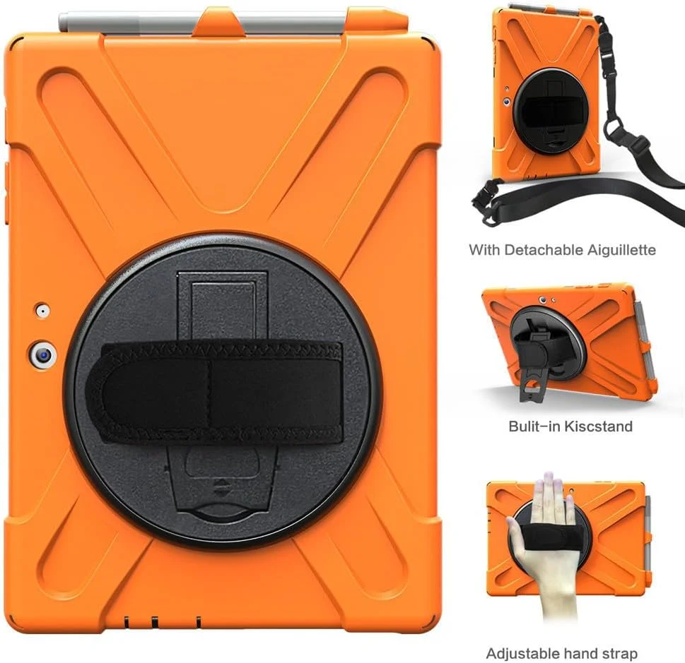 کاور SLLMYYX برای مایکروسافت Surface Go 3 2021 / Surface Go 2 2020 سایز 10.5 اینچ، کاور محافظ چرخشی 360 درجه ضد ضربه با بند شانه، نارنجی کاور SLLMYYX برای مایکروسافت Surface Go 3 2021 / Surface Go 2 2020 سایز 10.5 اینچ، کاور محافظ چرخشی 360 درجه ضد ضربه با بند شانه، نارنجی