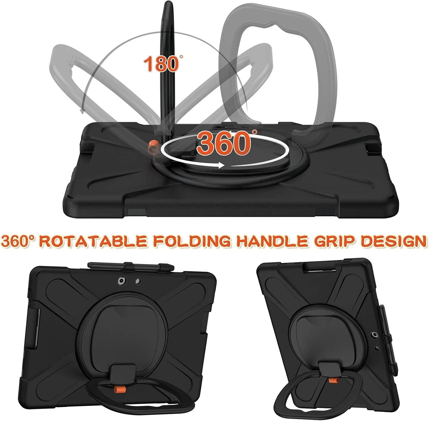 کیف ZXHYliang برای مایکروسافت سرفیس پرو ایکس: ساختار 3 لایه ای، کاور هیبریدی قابل حمل و ضد ضربه با جای قلم، پایه چرخشی قلاب دار (مشکی) کیف ZXHYliang برای مایکروسافت سرفیس پرو ایکس: ساختار 3 لایه ای، کاور هیبریدی قابل حمل و ضد ضربه با جای قلم، پایه چرخشی قلاب دار (مشکی)