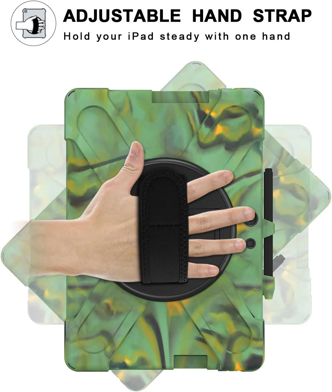 کاور SLLMYYX برای مایکروسافت Surface Pro X 2021/2020/2019 سایز 13 اینچ، کاور محافظ ضد ضربه با بند چرخشی 360 درجه و بند شانه، طرح استتار کاور SLLMYYX برای مایکروسافت Surface Pro X 2021/2020/2019 سایز 13 اینچ، کاور محافظ ضد ضربه با بند چرخشی 360 درجه و بند شانه، طرح استتار