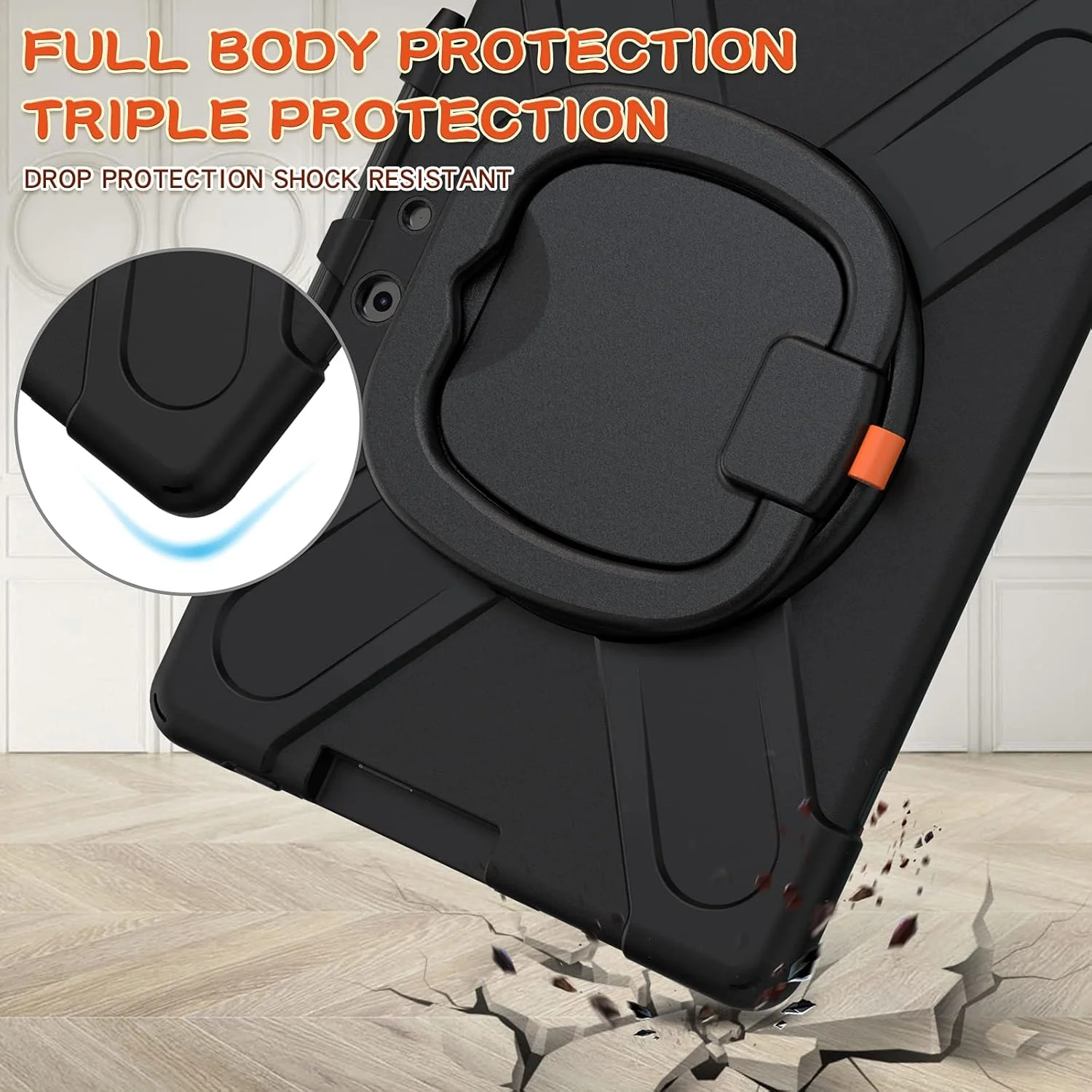 کیف ZXHYliang برای مایکروسافت سرفیس پرو ایکس: ساختار 3 لایه ای، کاور هیبریدی قابل حمل و ضد ضربه با جای قلم، پایه چرخشی قلاب دار (مشکی) کیف ZXHYliang برای مایکروسافت سرفیس پرو ایکس: ساختار 3 لایه ای، کاور هیبریدی قابل حمل و ضد ضربه با جای قلم، پایه چرخشی قلاب دار (مشکی)