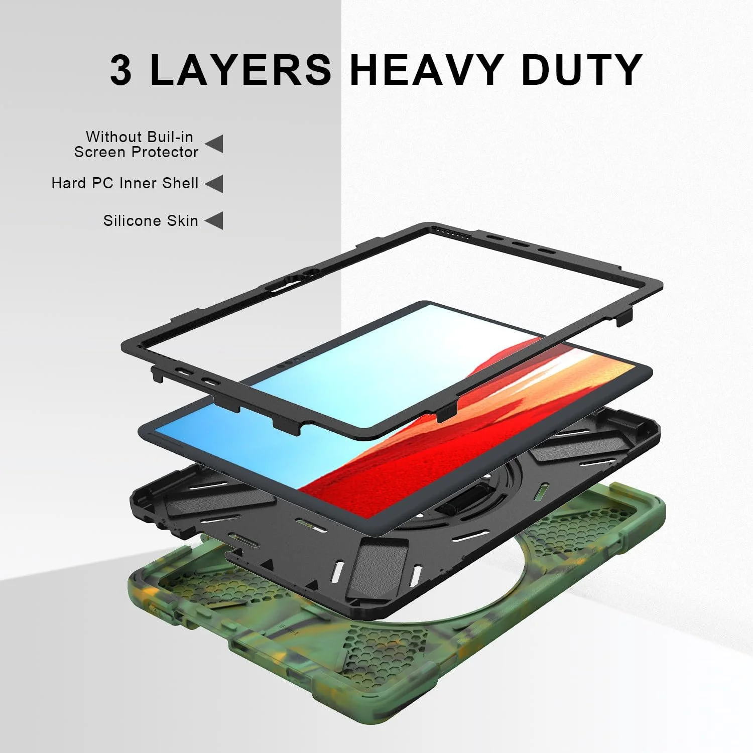 کاور SLLMYYX برای مایکروسافت Surface Pro X 2021/2020/2019 سایز 13 اینچ، کاور محافظ ضد ضربه با بند چرخشی 360 درجه و بند شانه، طرح استتار کاور SLLMYYX برای مایکروسافت Surface Pro X 2021/2020/2019 سایز 13 اینچ، کاور محافظ ضد ضربه با بند چرخشی 360 درجه و بند شانه، طرح استتار