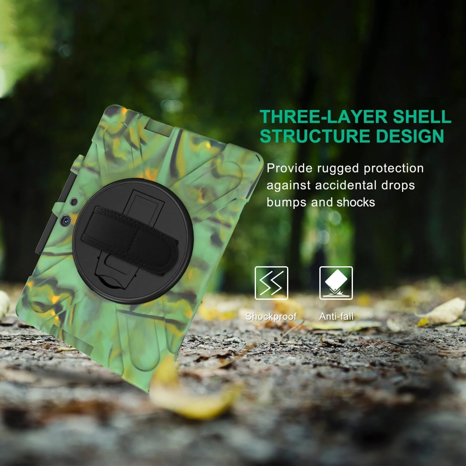 کاور SLLMYYX برای مایکروسافت Surface Pro X 2021/2020/2019 سایز 13 اینچ، کاور محافظ ضد ضربه با بند چرخشی 360 درجه و بند شانه، طرح استتار کاور SLLMYYX برای مایکروسافت Surface Pro X 2021/2020/2019 سایز 13 اینچ، کاور محافظ ضد ضربه با بند چرخشی 360 درجه و بند شانه، طرح استتار