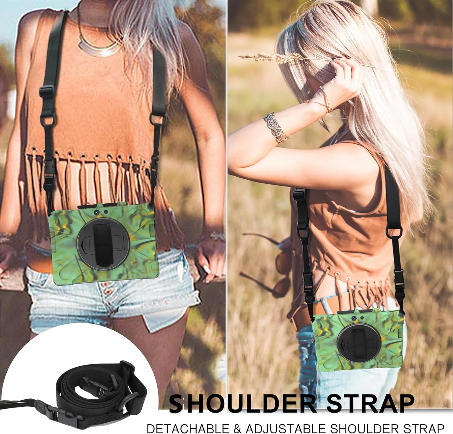 کاور SLLMYYX برای مایکروسافت Surface Pro X 2021/2020/2019 سایز 13 اینچ، کاور محافظ ضد ضربه با بند چرخشی 360 درجه و بند شانه، طرح استتار کاور SLLMYYX برای مایکروسافت Surface Pro X 2021/2020/2019 سایز 13 اینچ، کاور محافظ ضد ضربه با بند چرخشی 360 درجه و بند شانه، طرح استتار