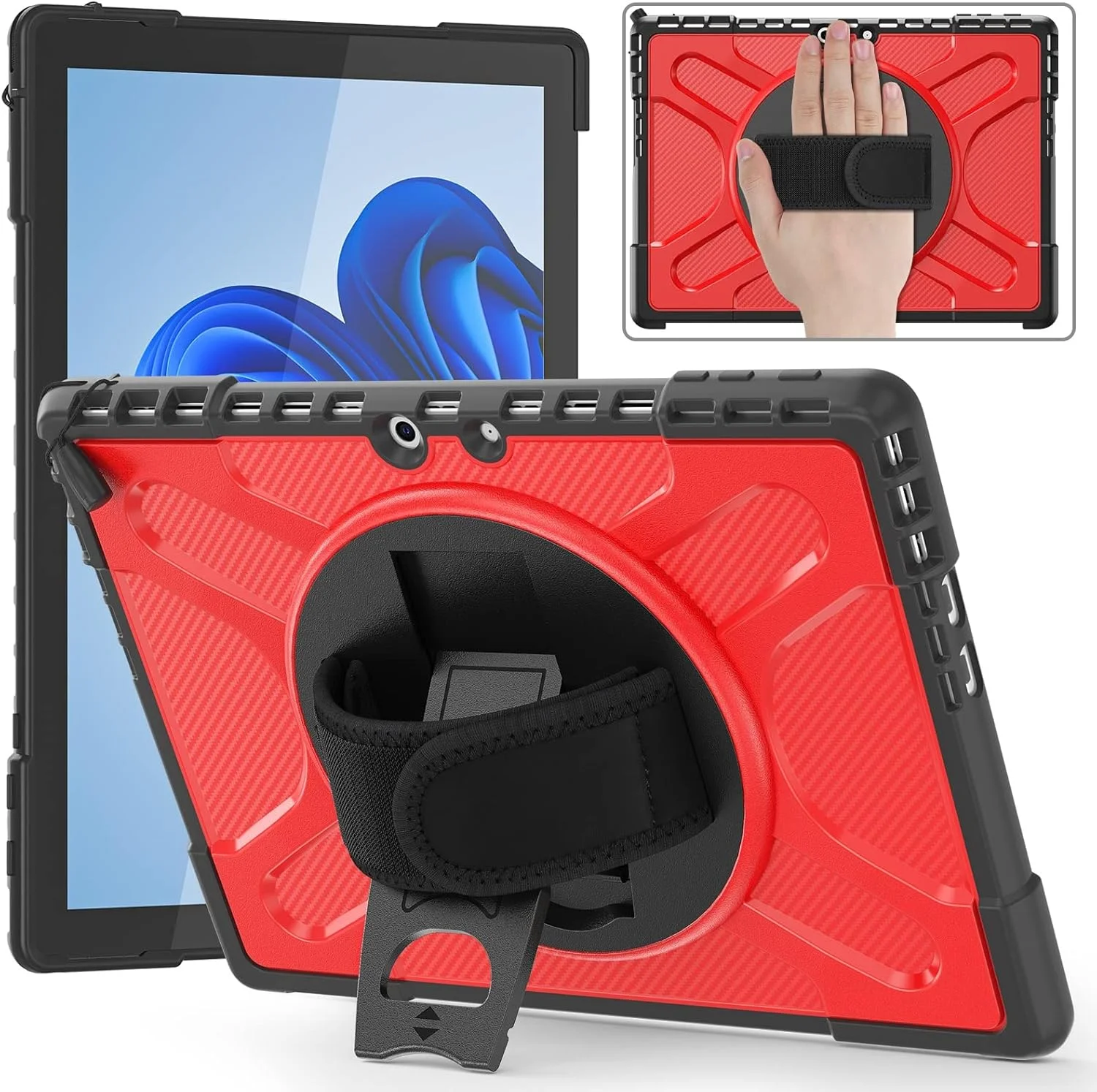 ZORSOME Full-Body Shockproof 360° Kickstand Rugged Protective Case Compatible with Microsoft Surface Pro 9 Compatible with Type Cover Keyboard,Tablet Case Compatible with Surface Pro 8 (Color : RED) ZORSOME Full-Body Shockproof 360° Kickstand Rugged Protective Case Compatible with Microsoft Surface Pro 9 Compatible with Type Cover Keyboard,Tablet Case Compatible with Surface Pro 8 (Color : RED)