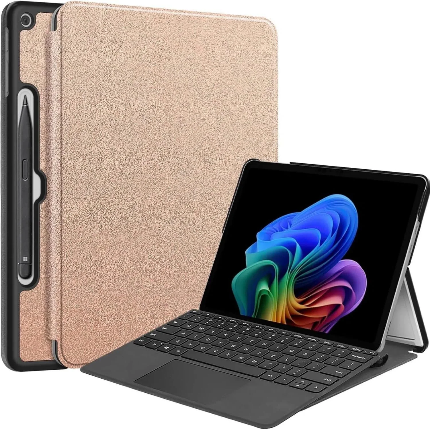 Gruattreay Case Compatible with Microsoft Surface Pro 12 12.0 Inch 2025, Protective Case with Keyboard Storage, Slim Lightweight Hard Shell Protective Cover with Stand (Rose Gold) Gruattreay Case Compatible with Microsoft Surface Pro 12 12.0 Inch 2025, Protective Case with Keyboard Storage, Slim Lightweight Hard Shell Protective Cover with Stand (Rose Gold)