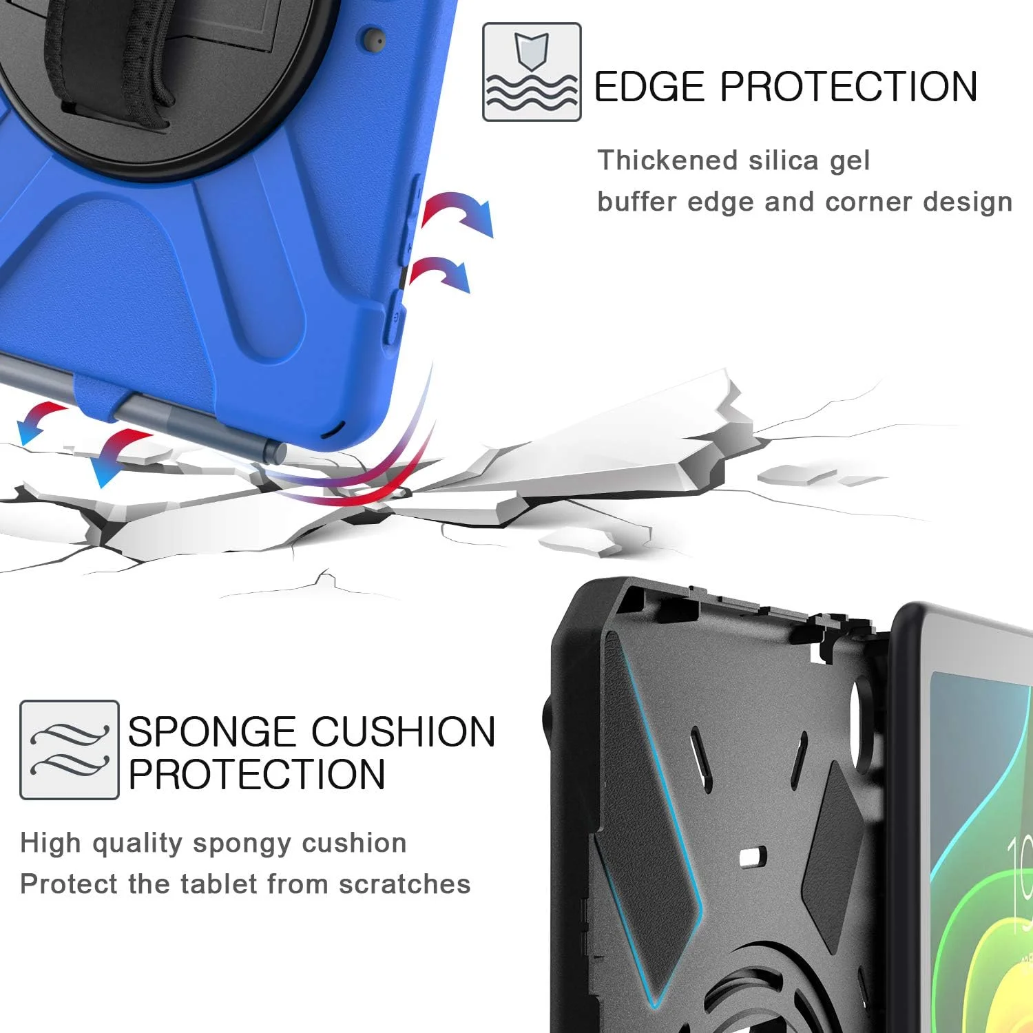 کیف ZXHYliang برای مایکروسافت Surface Go 4 2023 / Go 3 2021 / Go 2 2020 / Surface Go 2018: دارای نگهدارنده قلم، کاور هیبریدی قابل حمل و ضد ضربه، دسته قلاب و حلقه چرخان، بند شانه. (آبی) کیف ZXHYliang برای مایکروسافت Surface Go 4 2023 / Go 3 2021 / Go 2 2020 / Surface Go 2018: دارای نگهدارنده قلم، کاور هیبریدی قابل حمل و ضد ضربه، دسته قلاب و حلقه چرخان، بند شانه. (آبی)