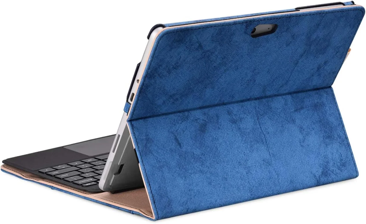 کیف محافظ Gylint برای مایکروسافت Surface Go، کاور باریک تجاری با قابلیت تنظیم چند زاویه دید، سازگار با کیبورد Type Cover (آبی تیره) کیف محافظ Gylint برای مایکروسافت Surface Go، کاور باریک تجاری با قابلیت تنظیم چند زاویه دید، سازگار با کیبورد Type Cover (آبی تیره)