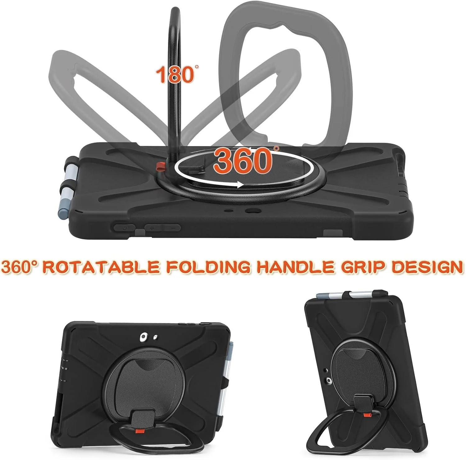 کاور محافظ HUHI برای مایکروسافت Surface Go 3/Surface Go 2/Surface Go، کاور ضد ضربه با استند چرخشی 360 درجه و بند شانه، مشکی کاور محافظ HUHI برای مایکروسافت Surface Go 3/Surface Go 2/Surface Go، کاور ضد ضربه با استند چرخشی 360 درجه و بند شانه، مشکی