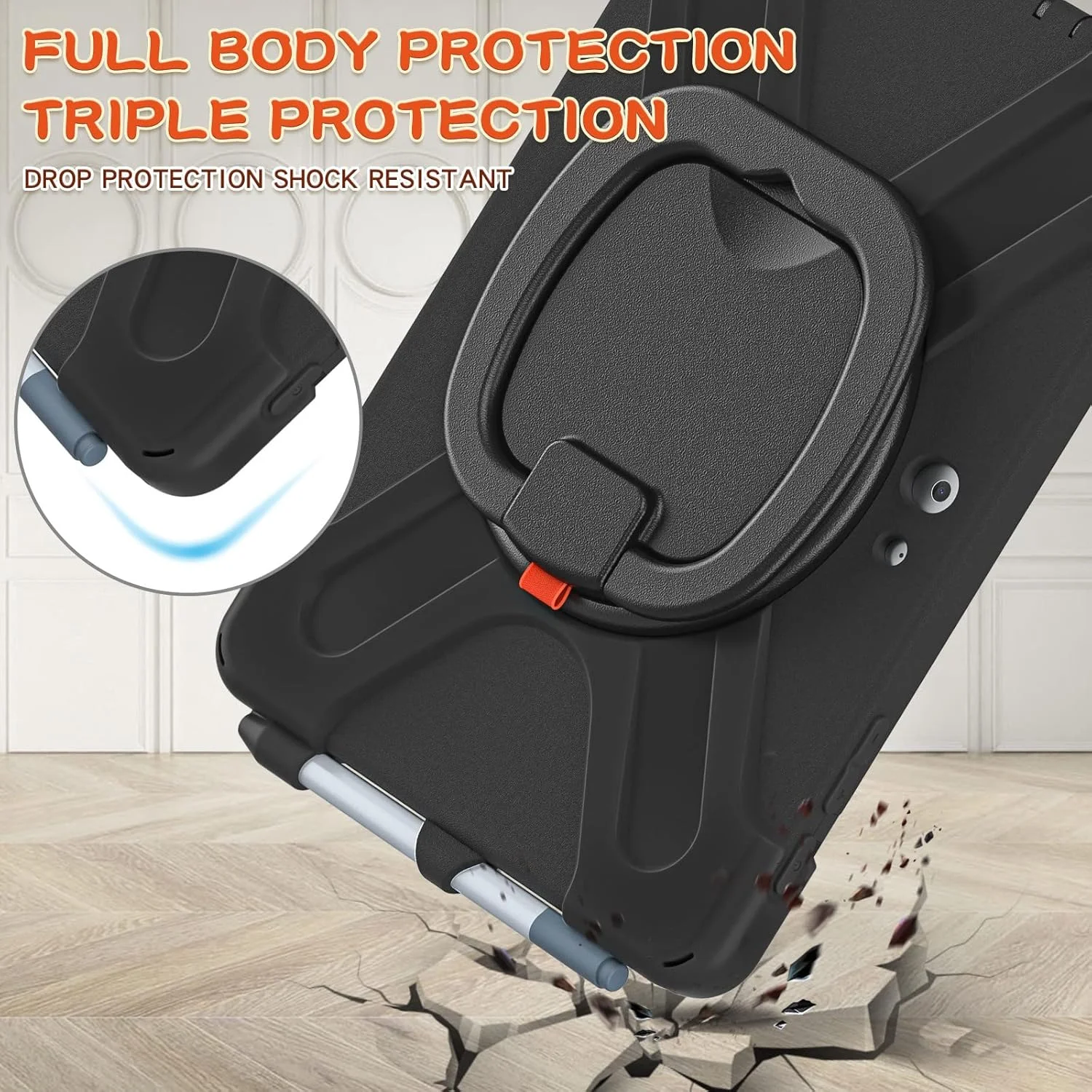 کاور محافظ HUHI برای مایکروسافت Surface Go 3/Surface Go 2/Surface Go، کاور ضد ضربه با استند چرخشی 360 درجه و بند شانه، مشکی کاور محافظ HUHI برای مایکروسافت Surface Go 3/Surface Go 2/Surface Go، کاور ضد ضربه با استند چرخشی 360 درجه و بند شانه، مشکی