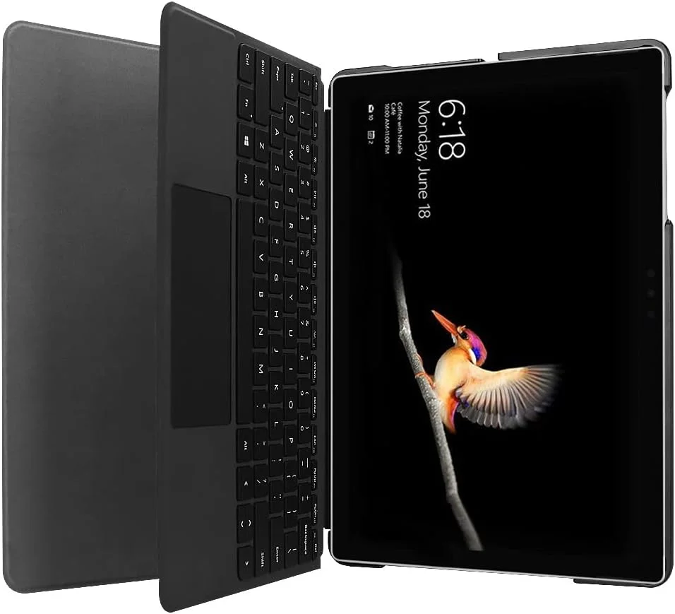 کیف محافظ تبلت سازگار با مایکروسافت سرفیس گو 2/گو 2020، کیف 10 اینچی باریک تاشو با قابلیت استند هوشمند، کیف سخت با زوایای دید چندگانه و جای قلم کیف محافظ تبلت سازگار با مایکروسافت سرفیس گو 2/گو 2020، کیف 10 اینچی باریک تاشو با قابلیت استند هوشمند، کیف سخت با زوایای دید چندگانه و جای قلم