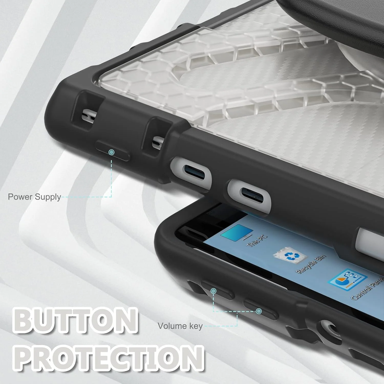 کیف محافظ ZXHYliang Surface Pro 8 اینچ 13، کیف مقاوم در برابر ضربه برای Microsoft Surface Pro 8 با پایه چرخان و حلقه دستی، سازگار با صفحه کلید Type Cover. (شفاف) کیف محافظ ZXHYliang Surface Pro 8 اینچ 13، کیف مقاوم در برابر ضربه برای Microsoft Surface Pro 8 با پایه چرخان و حلقه دستی، سازگار با صفحه کلید Type Cover. (شفاف)