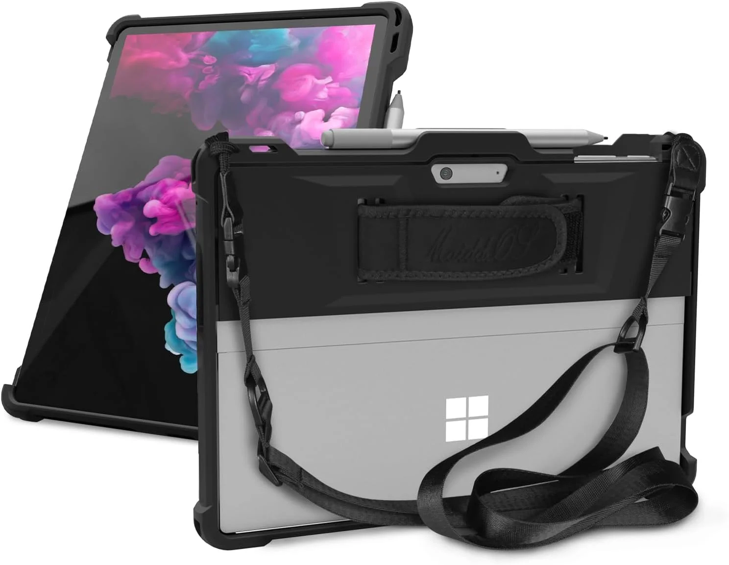 کیف محافظ HZmeris Surface Pro 9 برای مایکروسافت Surface 13 اینچی 2022، کاور محافظ با بند دستی/بند شانه، سازگار با کیبورد - مشکی کیف محافظ HZmeris Surface Pro 9 برای مایکروسافت Surface 13 اینچی 2022، کاور محافظ با بند دستی/بند شانه، سازگار با کیبورد - مشکی