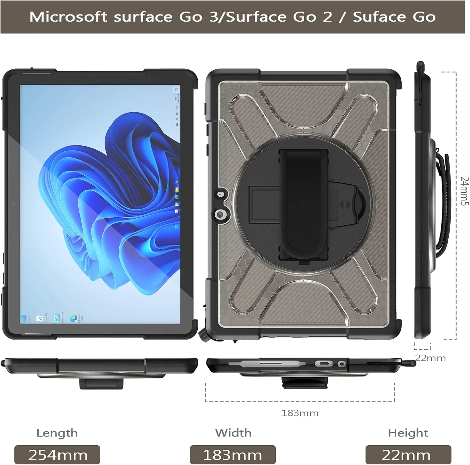 کیف ZXHYliang برای مایکروسافت Surface Go 4 2023 / Go 3 2021 / Go 2 2020 / Surface Go 2018: با پایه و بند دستی، مقاوم در برابر ضربه، سازگار با کیبورد Type Cover. (قهوه ای تیره) کیف ZXHYliang برای مایکروسافت Surface Go 4 2023 / Go 3 2021 / Go 2 2020 / Surface Go 2018: با پایه و بند دستی، مقاوم در برابر ضربه، سازگار با کیبورد Type Cover. (قهوه ای تیره)