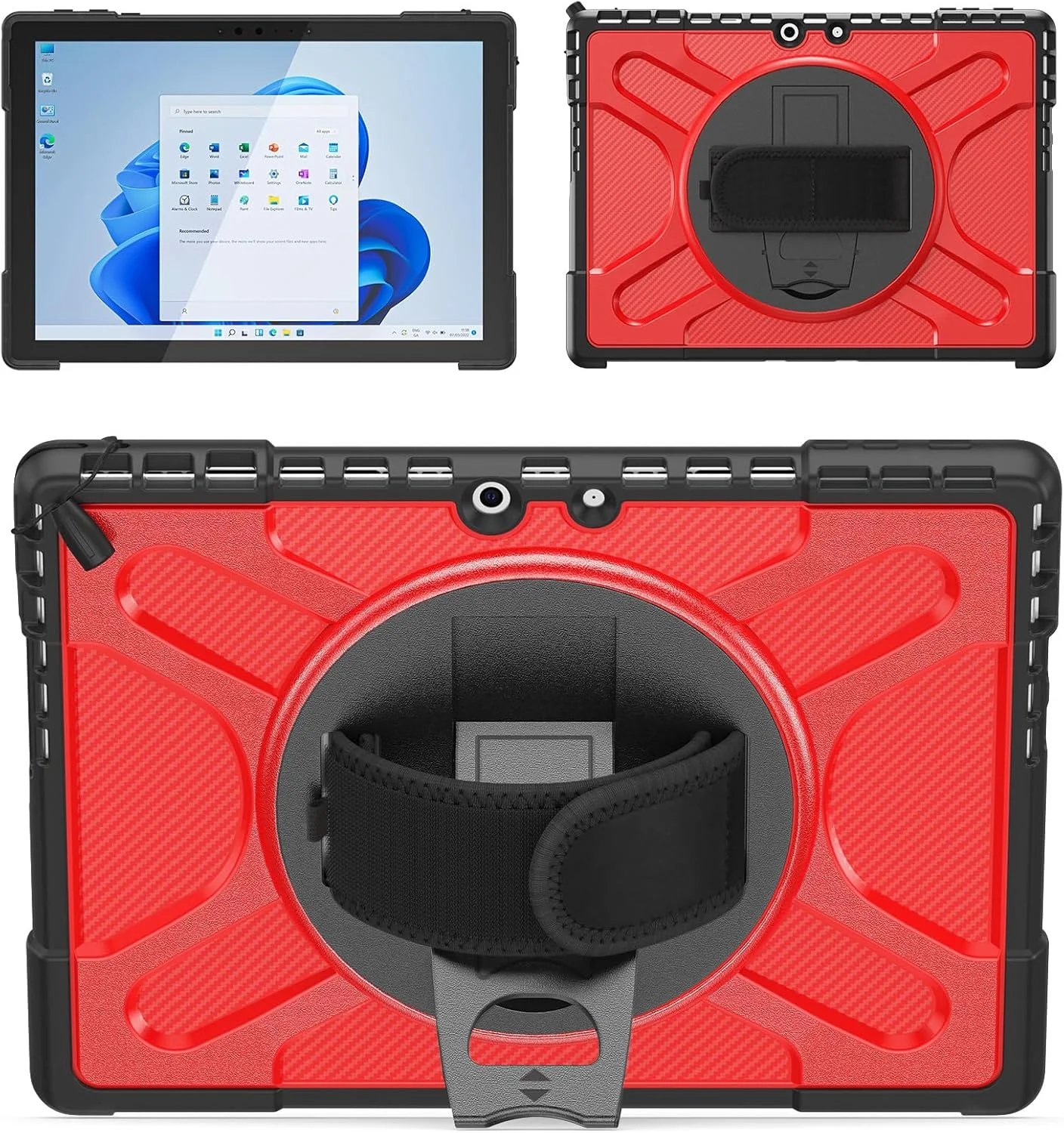 کاور محافظ تبلت SLLMYYX برای مایکروسافت سرفیس پرو 11/10/9 اینچ، چرخش 360 درجه، مقاوم در برابر ضربه با بند دستی، سازگار با کیبورد تایپ کاور (قرمز) کاور محافظ تبلت SLLMYYX برای مایکروسافت سرفیس پرو 11/10/9 اینچ، چرخش 360 درجه، مقاوم در برابر ضربه با بند دستی، سازگار با کیبورد تایپ کاور (قرمز)