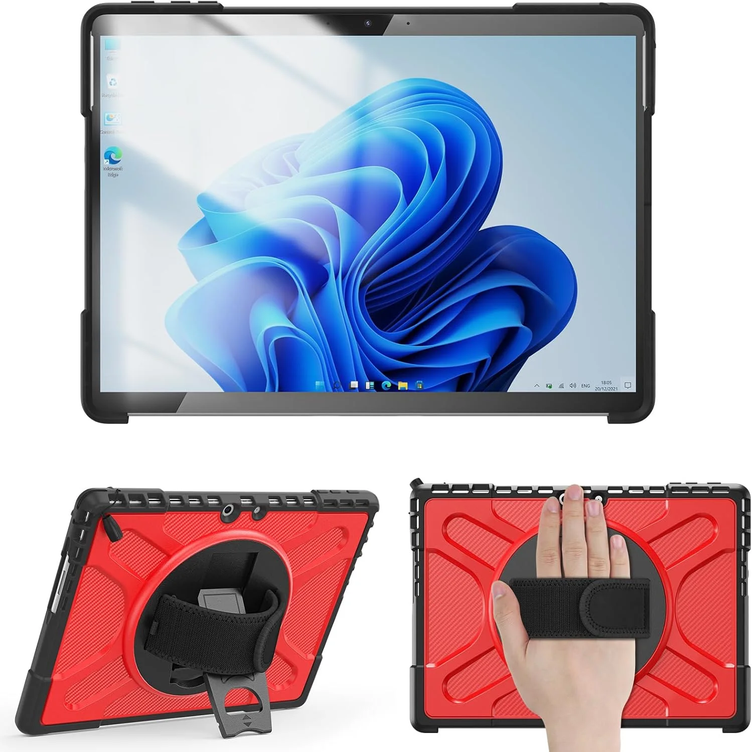 کاور محافظ تبلت SLLMYYX برای مایکروسافت سرفیس پرو 11/10/9 اینچ، چرخش 360 درجه، مقاوم در برابر ضربه با بند دستی، سازگار با کیبورد تایپ کاور (قرمز) کاور محافظ تبلت SLLMYYX برای مایکروسافت سرفیس پرو 11/10/9 اینچ، چرخش 360 درجه، مقاوم در برابر ضربه با بند دستی، سازگار با کیبورد تایپ کاور (قرمز)