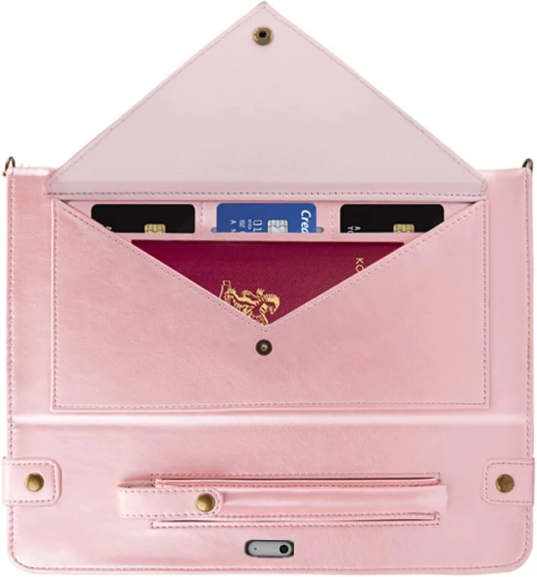 کیف های گوشی QIHANG SHIHUI مناسب برای تبلت Microsoft Surface Pro 8، مدل پاکتی، چرمی، رنگ ثابت (مشکی)(قرمز)(رزگلد)(آبی)(قهوه ای) (رنگ: رزگلد)