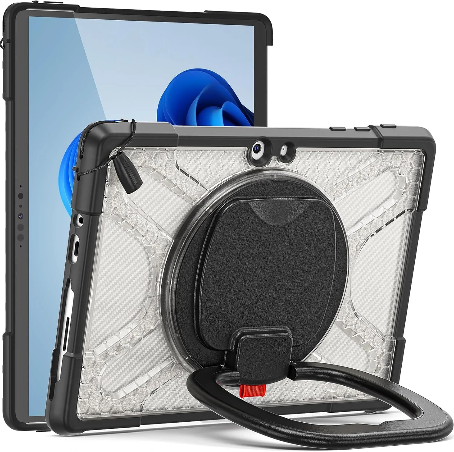 کاور محافظ مقاوم مناسب برای مایکروسافت Surface Pro 7/7+/6/5/4 12.3 اینچی، با پایه 360 درجه و محافظ ضربه گیر (شفاف) کاور محافظ مقاوم مناسب برای مایکروسافت Surface Pro 7/7+/6/5/4 12.3 اینچی، با پایه 360 درجه و محافظ ضربه گیر (شفاف)