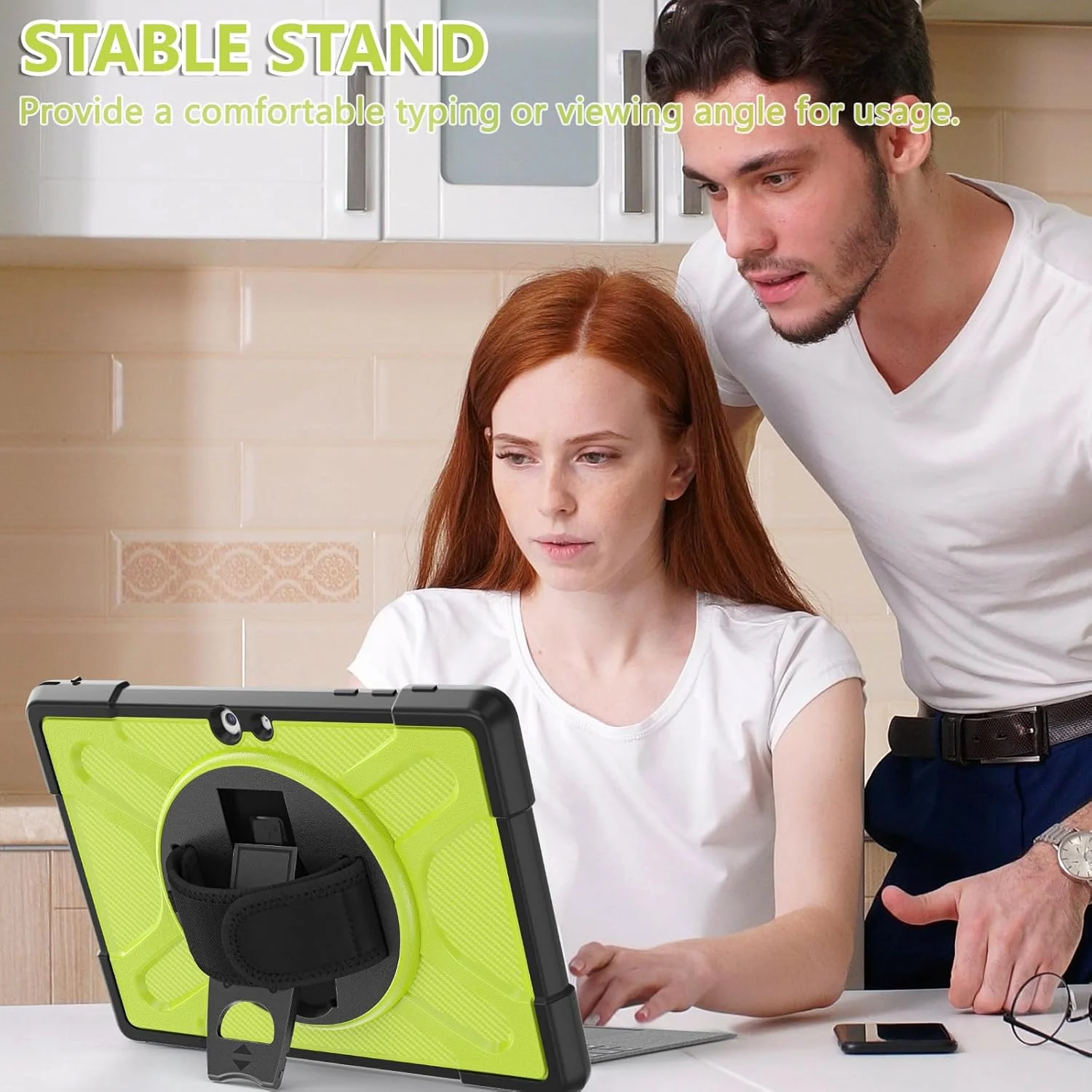 کاور SLLMYYX برای مایکروسافت Surface Go 4/Go 3/Go 2 سایز 10.5 اینچ، کاور ضد ضربه چرخان 360 درجه با بند دستی، سازگار با کیبورد Type Cover (سبز زرد) کاور SLLMYYX برای مایکروسافت Surface Go 4/Go 3/Go 2 سایز 10.5 اینچ، کاور ضد ضربه چرخان 360 درجه با بند دستی، سازگار با کیبورد Type Cover (سبز زرد)