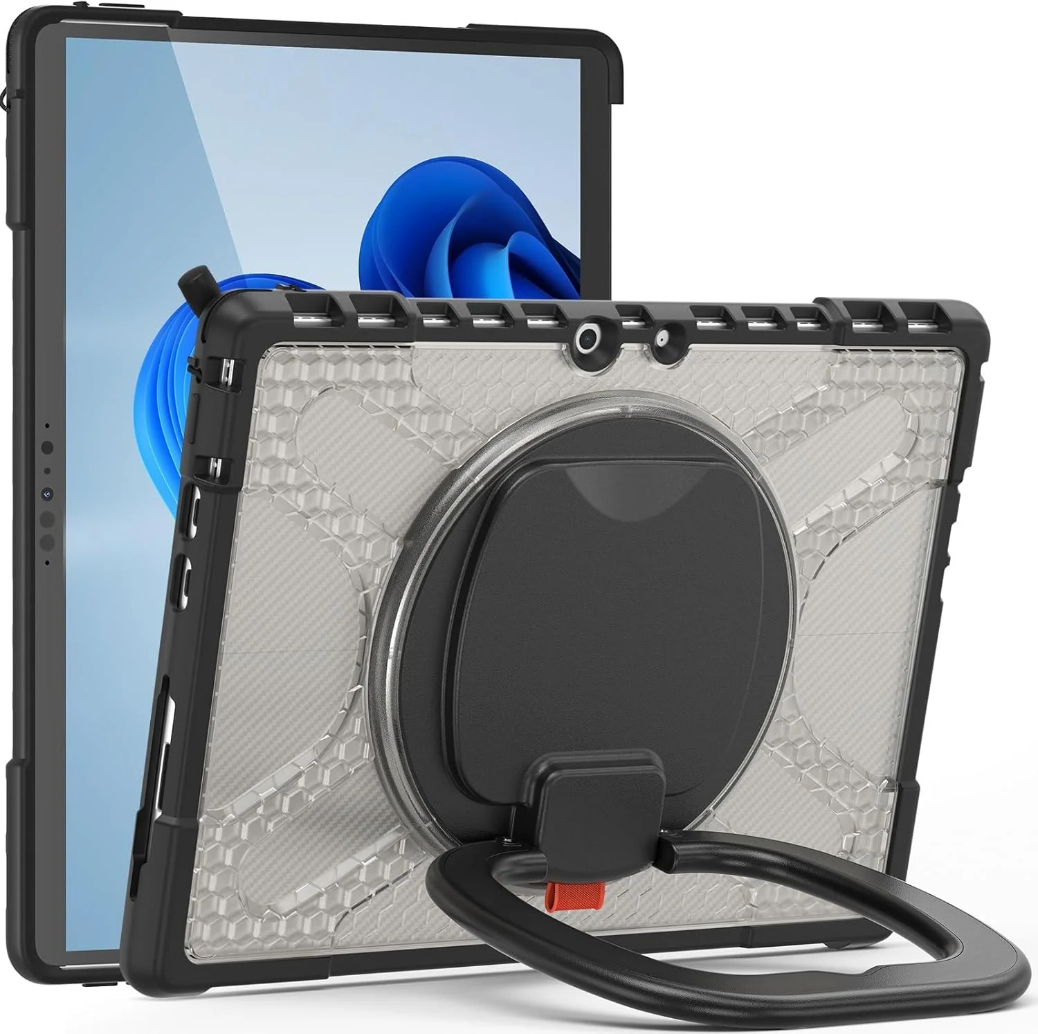 کاور ضد ضربه سازگار با مایکروسافت Surface Pro 8 13 اینچی، کاور مقاوم و بادوام با پایه و محافظ سپر (شفاف) کاور ضد ضربه سازگار با مایکروسافت Surface Pro 8 13 اینچی، کاور مقاوم و بادوام با پایه و محافظ سپر (شفاف)