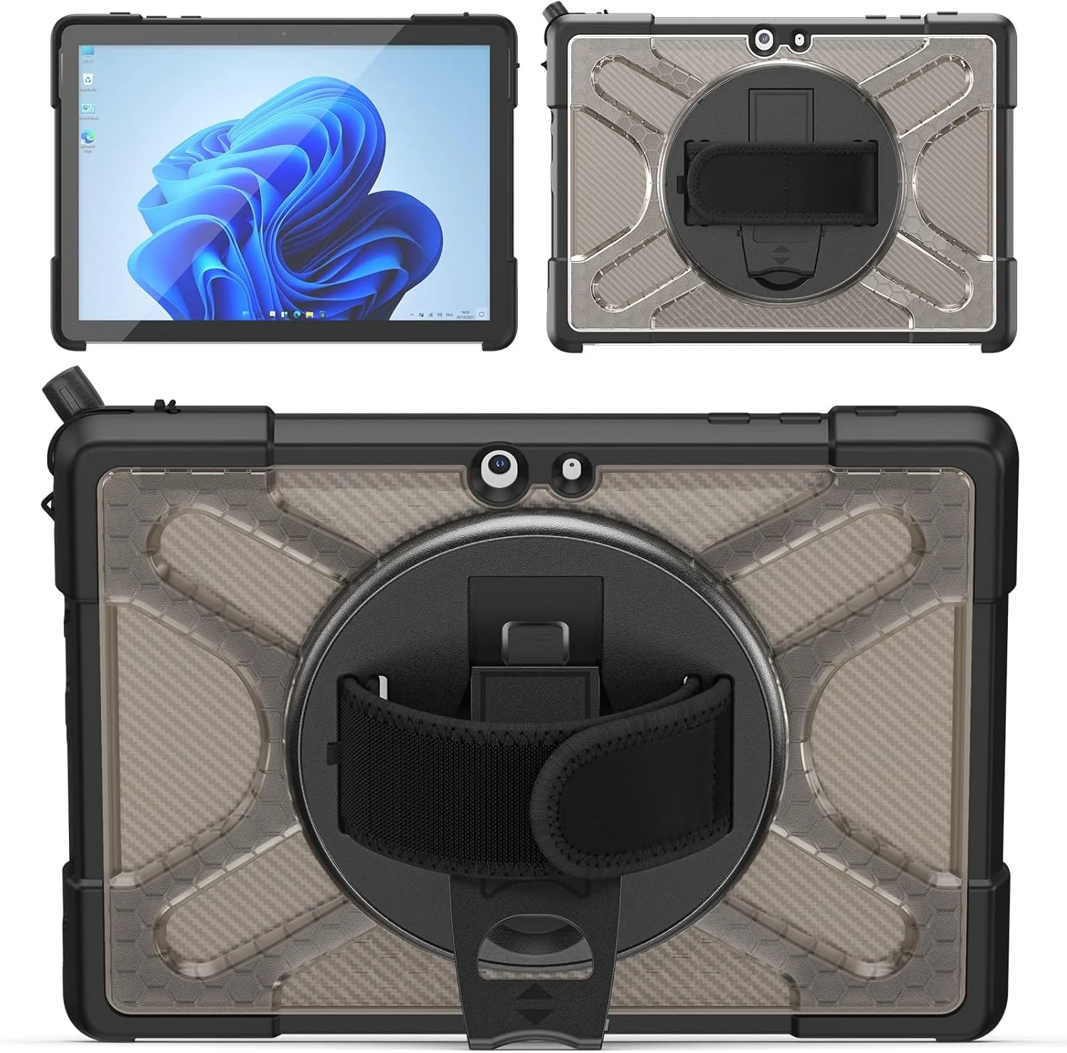 محافظ تبلت سازگار با مایکروسافت Surface Go 4/3/2/1 10.5 اینچی - قاب محافظ بادوام با پایه و دسته چرخشی، ضد ضربه محافظ تبلت سازگار با مایکروسافت Surface Go 4/3/2/1 10.5 اینچی - قاب محافظ بادوام با پایه و دسته چرخشی، ضد ضربه