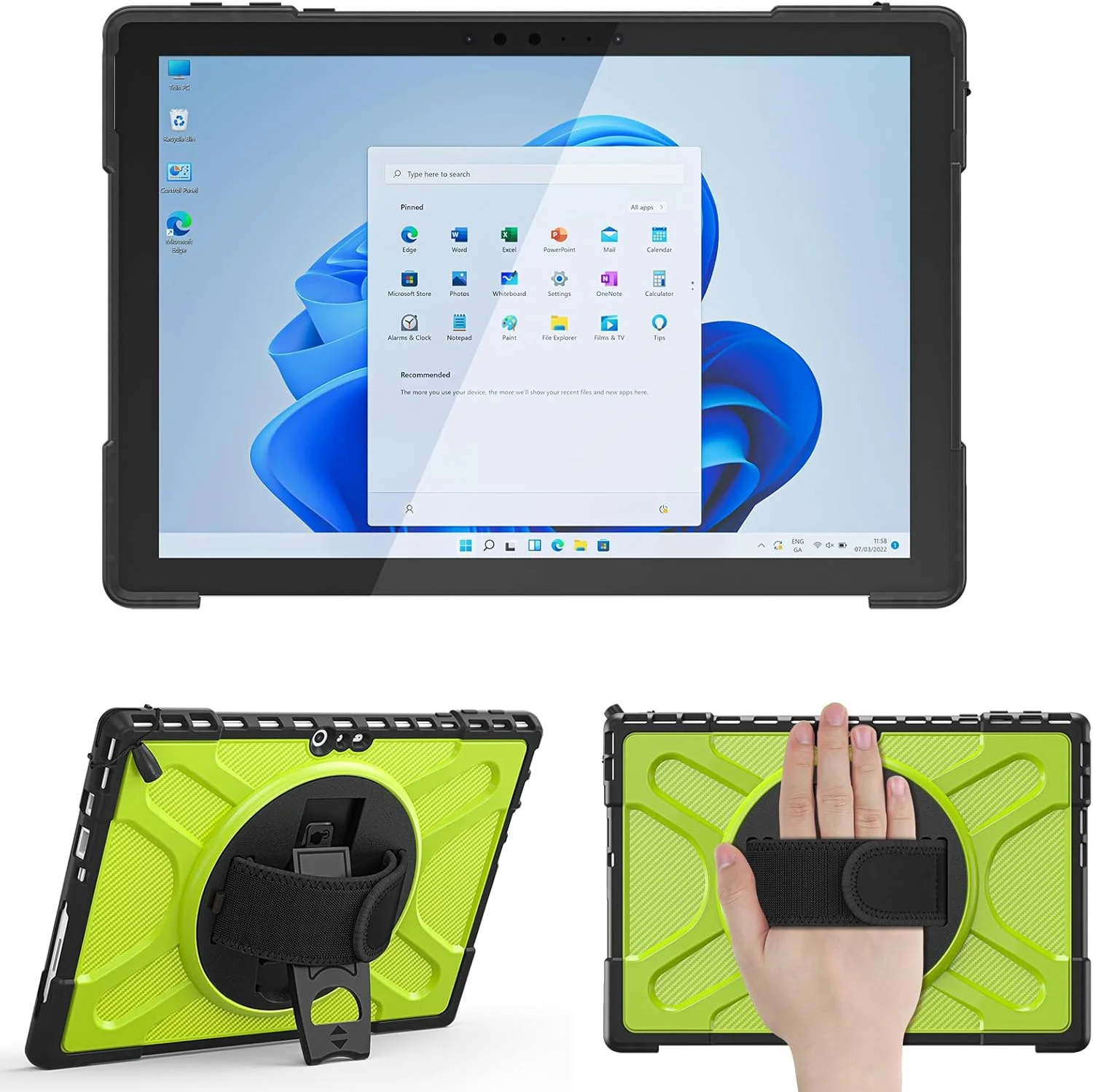 کاور SLLMYYX برای تبلت 12.3 اینچی Microsoft Surface Pro 7+ Plus/Pro 7/6/5/4، کاور ضد ضربه چرخان 360 درجه با بند دستی، سازگار با کیبورد Type Cover (سبز زرد) کاور SLLMYYX برای تبلت 12.3 اینچی Microsoft Surface Pro 7+ Plus/Pro 7/6/5/4، کاور ضد ضربه چرخان 360 درجه با بند دستی، سازگار با کیبورد Type Cover (سبز زرد)