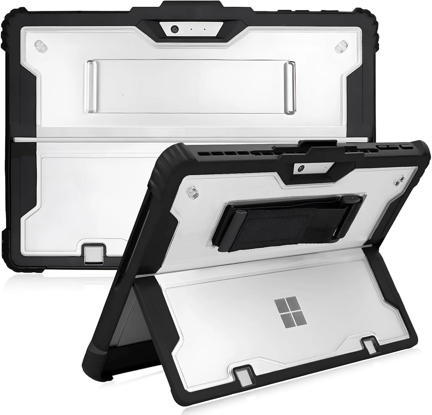 کاور محافظ تبلت ZEERSIDEND برای مایکروسافت Surface Pro7 Pro7+ Pro6 Pro5 Pro4، 12.3 اینچ، کاور ضخیم و مقاوم با پایه، سازگار با کاور کیبورد، شامل بند دستی و بند شانه، مشکی کاور محافظ تبلت ZEERSIDEND برای مایکروسافت Surface Pro7 Pro7+ Pro6 Pro5 Pro4، 12.3 اینچ، کاور ضخیم و مقاوم با پایه، سازگار با کاور کیبورد، شامل بند دستی و بند شانه، مشکی