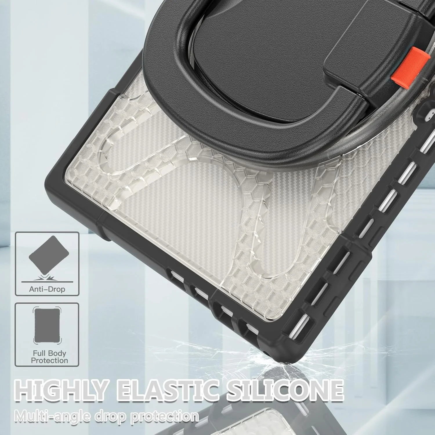 کیف محافظ تبلت دجیتو مناسب برای مایکروسافت Surface Pro 7/6 / 5/4 / 7+ با پایه چرخان برای کیبورد Type Cover با استند، کاور محافظ مقاوم در برابر ضربه (شفاف)