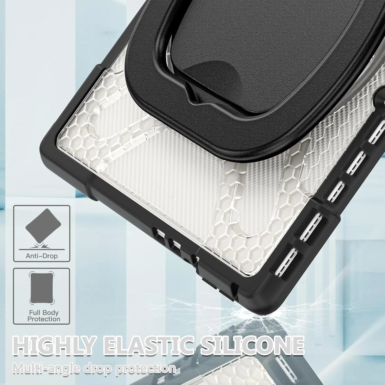 کاور ضد ضربه سازگار با مایکروسافت Surface Pro 8 13 اینچی، کاور مقاوم و بادوام با پایه و محافظ سپر (شفاف) کاور ضد ضربه سازگار با مایکروسافت Surface Pro 8 13 اینچی، کاور مقاوم و بادوام با پایه و محافظ سپر (شفاف)