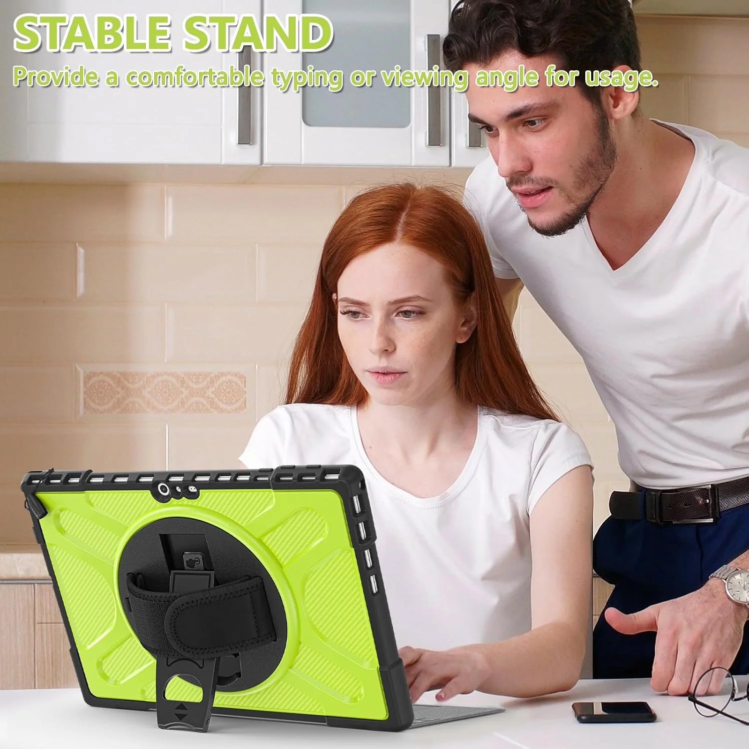 کاور SLLMYYX برای تبلت 12.3 اینچی Microsoft Surface Pro 7+ Plus/Pro 7/6/5/4، کاور ضد ضربه چرخان 360 درجه با بند دستی، سازگار با کیبورد Type Cover (سبز زرد) کاور SLLMYYX برای تبلت 12.3 اینچی Microsoft Surface Pro 7+ Plus/Pro 7/6/5/4، کاور ضد ضربه چرخان 360 درجه با بند دستی، سازگار با کیبورد Type Cover (سبز زرد)