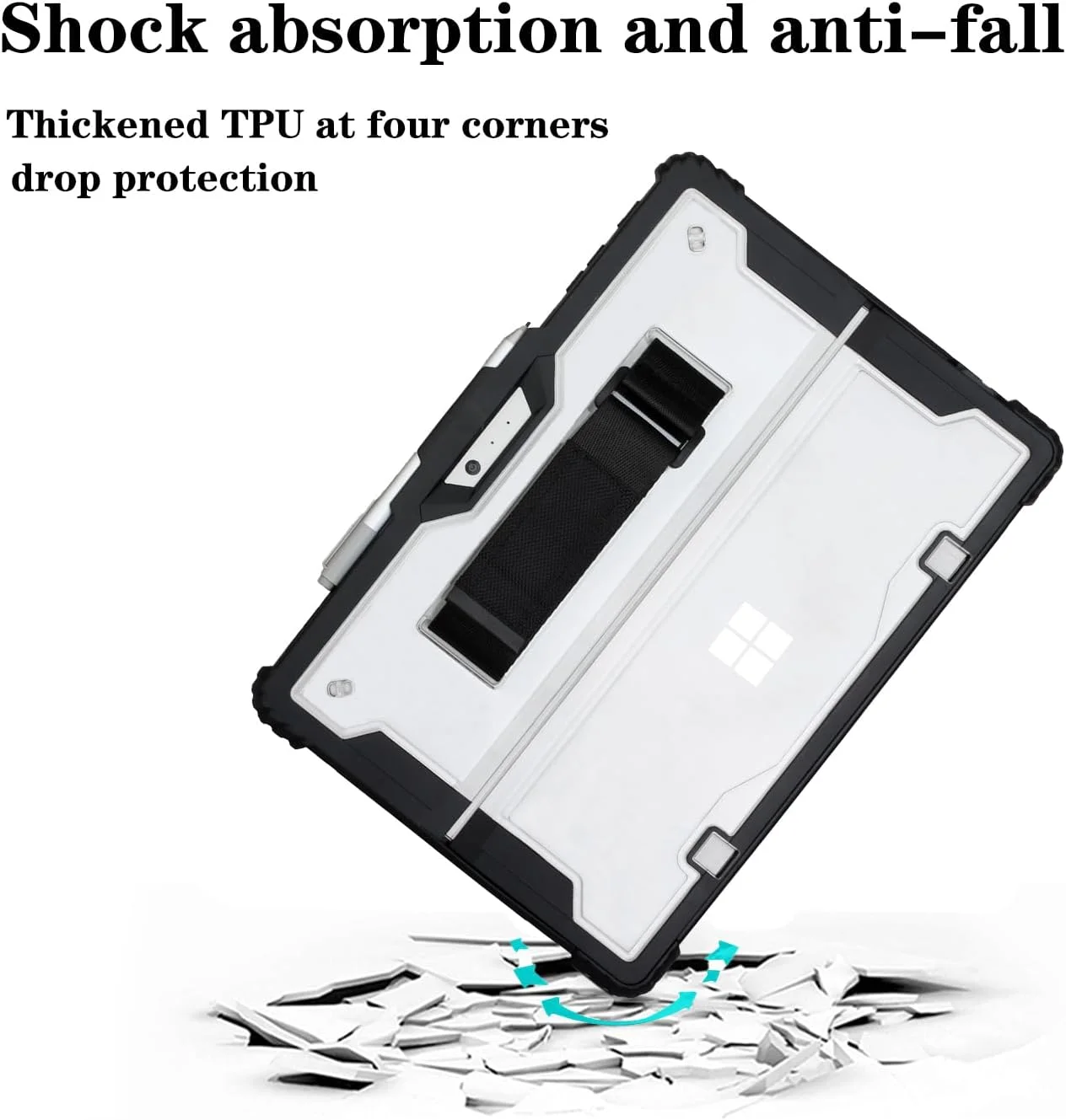 کاور محافظ تبلت ZEERSIDEND برای مایکروسافت Surface Pro7 Pro7+ Pro6 Pro5 Pro4، 12.3 اینچ، کاور ضخیم و مقاوم با پایه، سازگار با کاور کیبورد، شامل بند دستی و بند شانه، مشکی کاور محافظ تبلت ZEERSIDEND برای مایکروسافت Surface Pro7 Pro7+ Pro6 Pro5 Pro4، 12.3 اینچ، کاور ضخیم و مقاوم با پایه، سازگار با کاور کیبورد، شامل بند دستی و بند شانه، مشکی